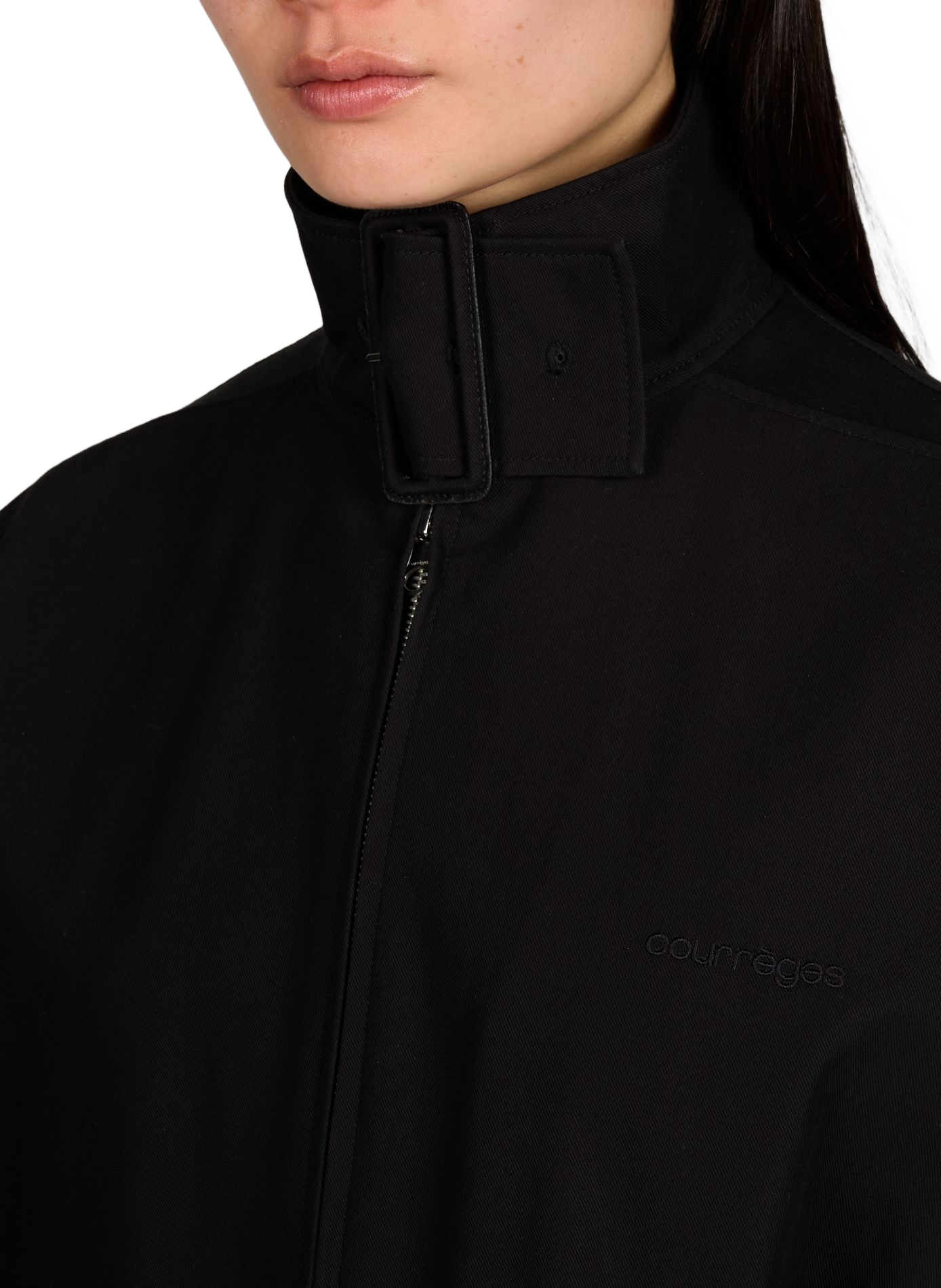 Oversized cotton blend bomber jacket COURRÈGES Black