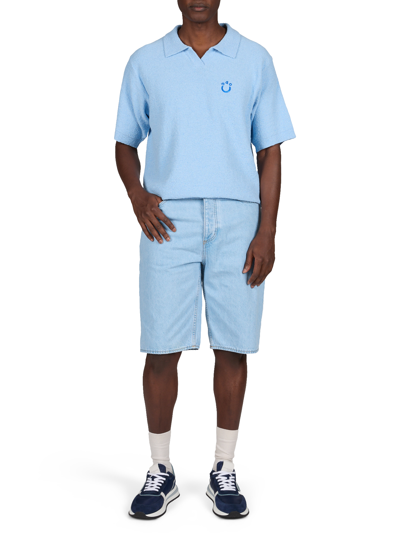 Pull oversize en tissu éponge coton mélangé HUGO BLUE Bleu