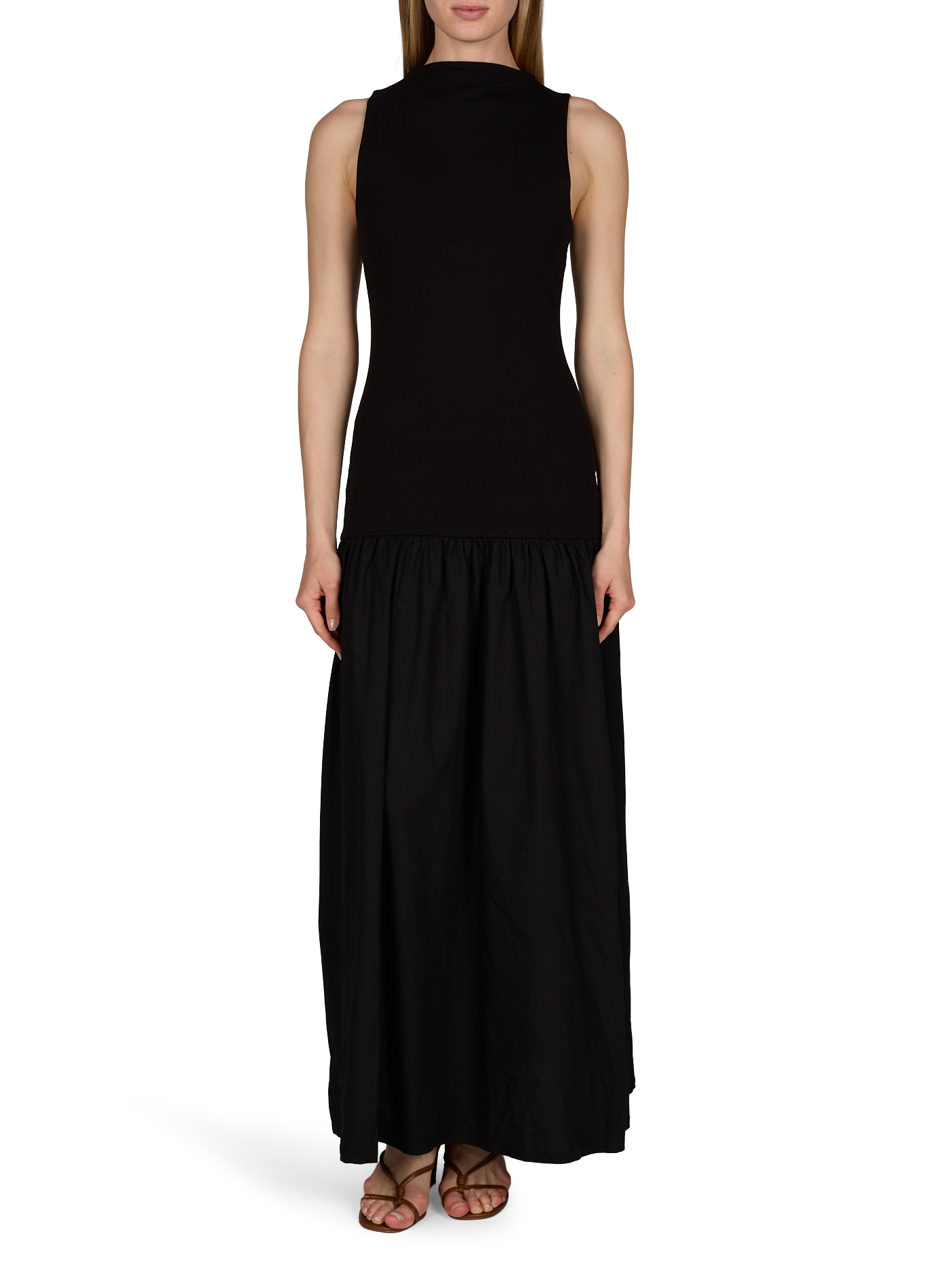 Sleeveless cotton dress TOPSHOP Black