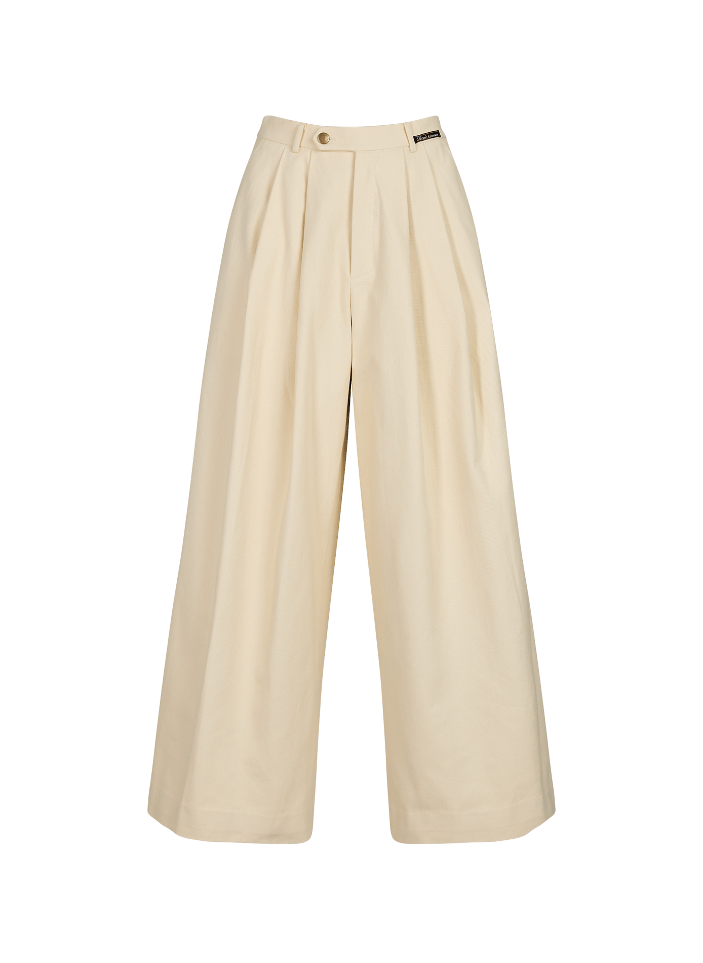 Pantalon large à plis en coton  RENÈ Blanc