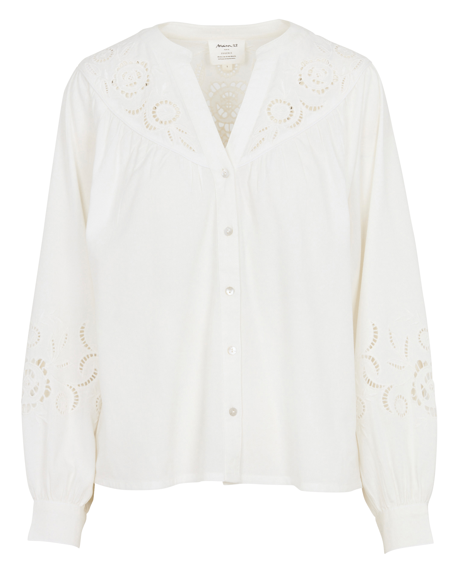 Chemise ample en coton mélangé dolly MAISON 123 Blanc