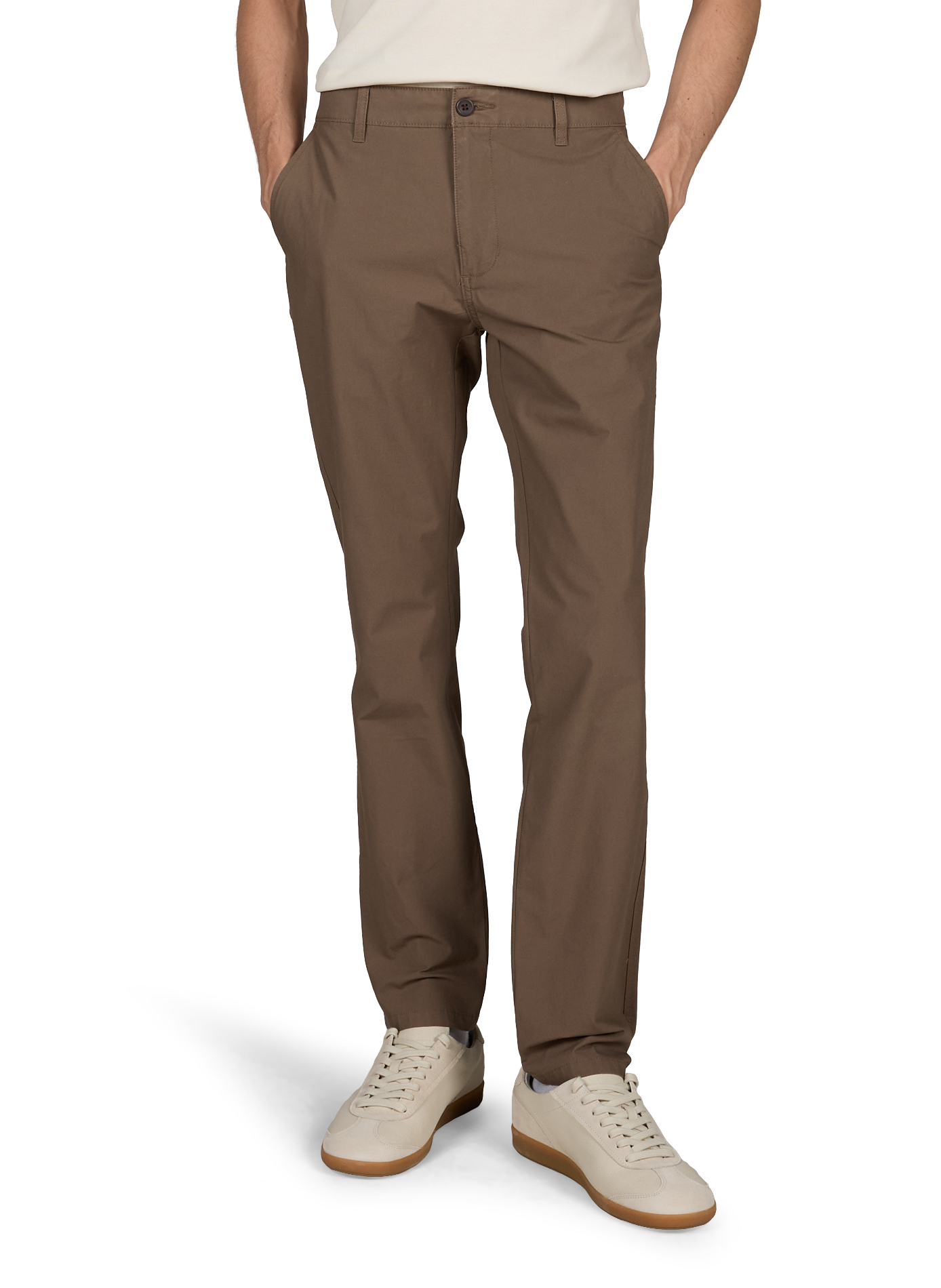Pantalon droit en coton mélangé DOCKERS Marron