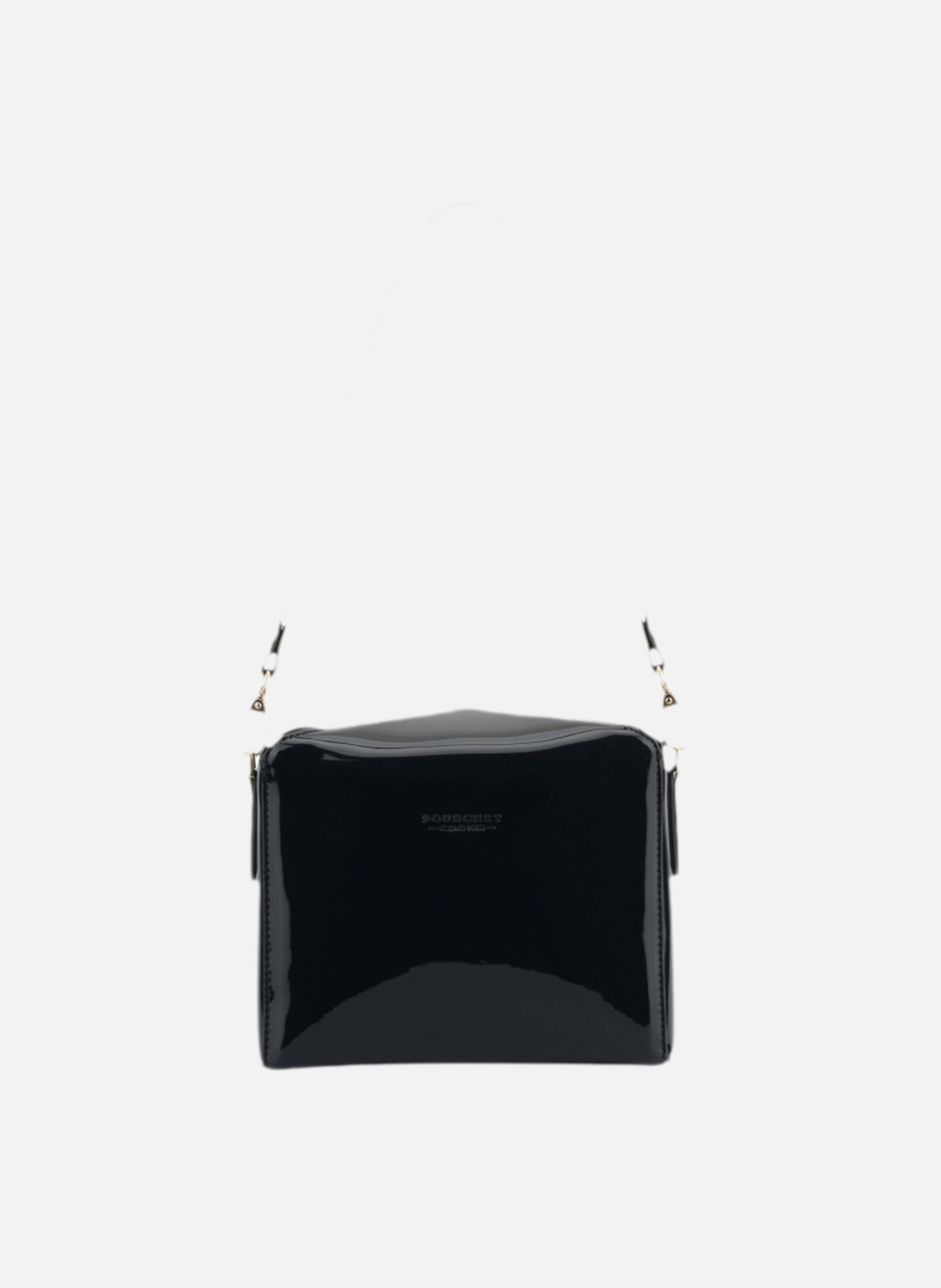 Cassetta vernis | sac porté épaule en cuir de vachette | Noir POURCHET Femme