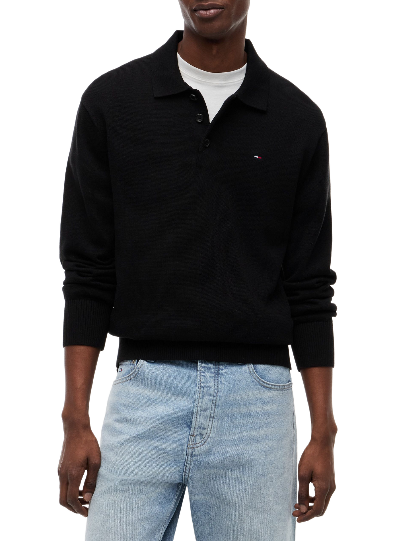Long sleeve polo shirt TOMMY HILFIGER Black