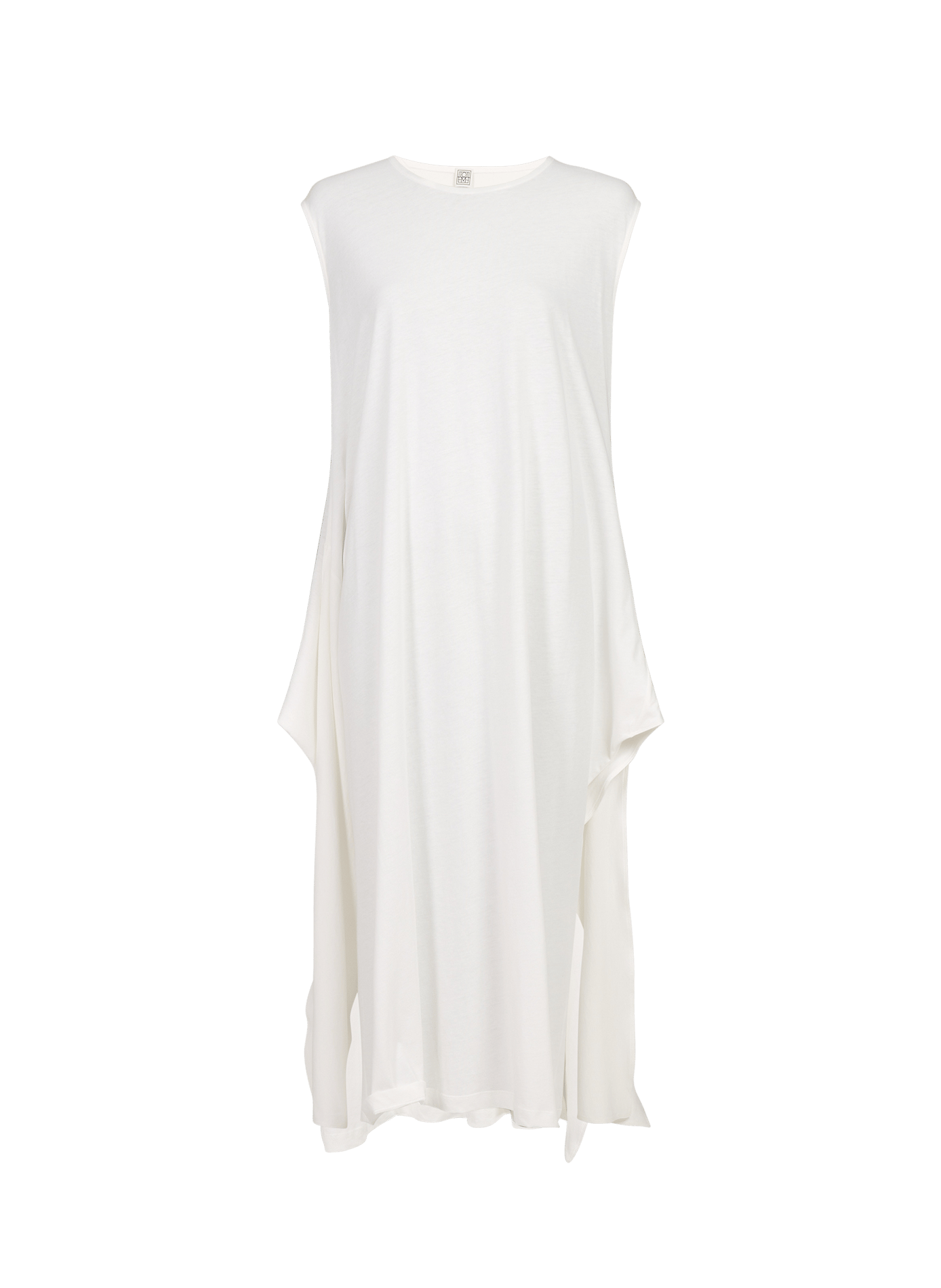 Long round neck cotton dress TOTEME White