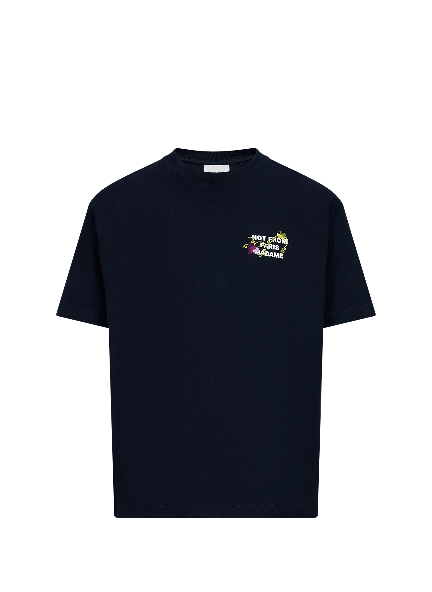 Cotton T-shirt with embroidered back DROLE DE MONSIEUR Blue
