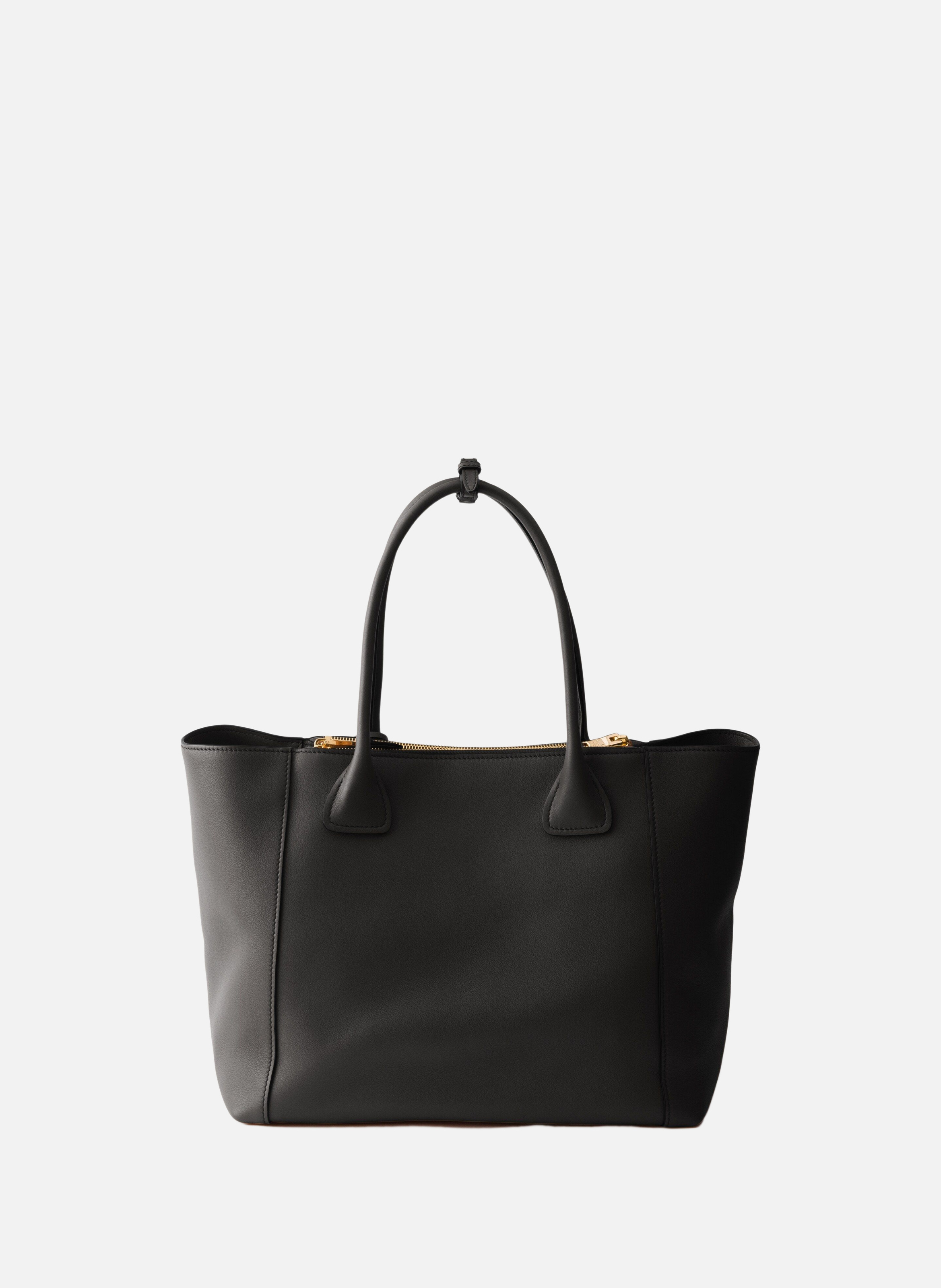 Grand cabas en cuir PRADA Noir