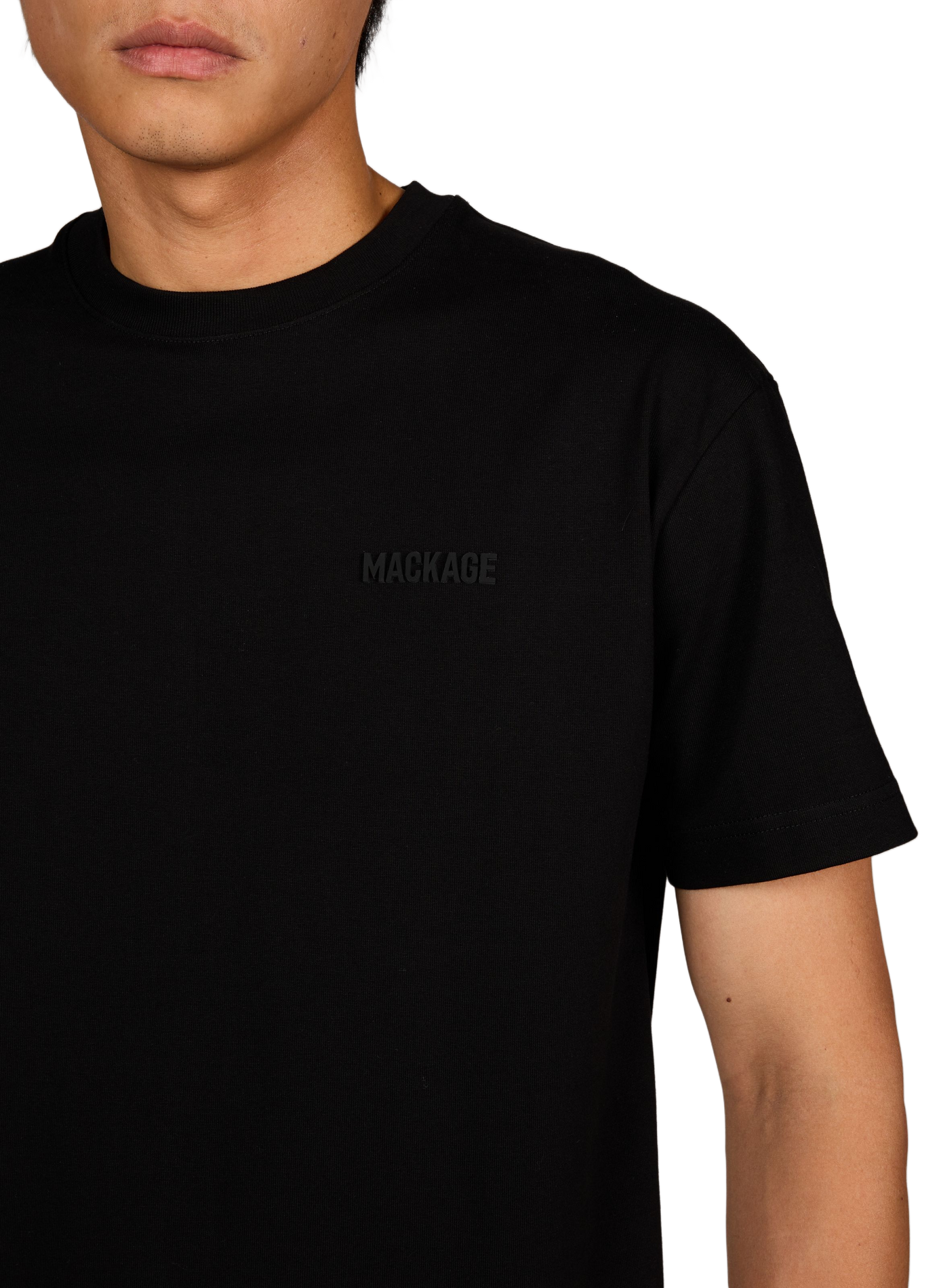 Straight fit round neck t-shirt MACKAGE Black
