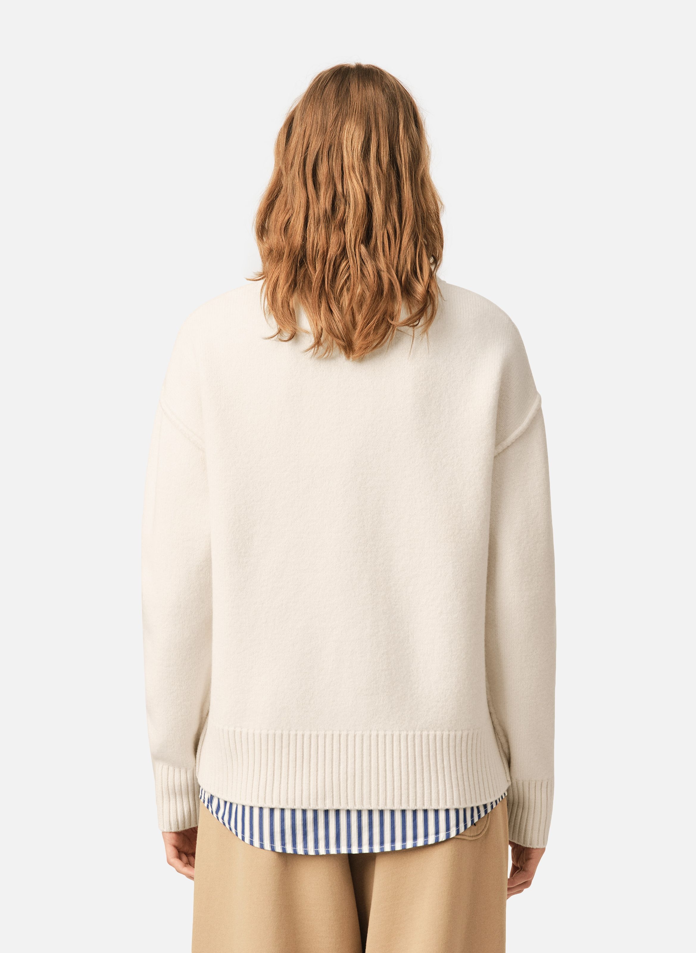 Cardigan unisexe en laine ami de coeur AMI PARIS Blanc