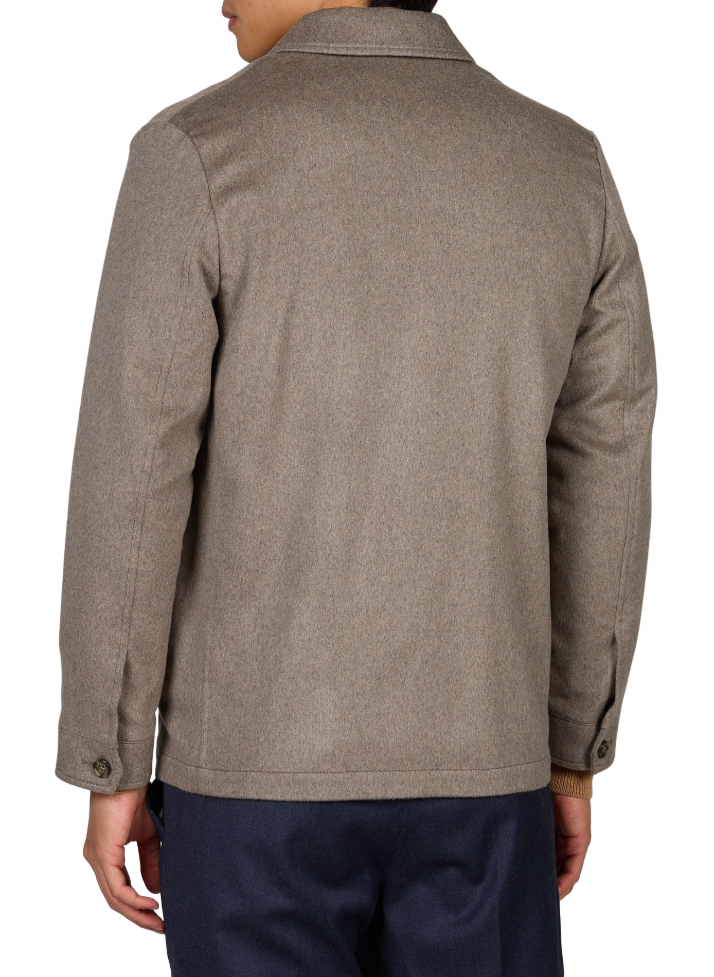 Straight wool and cashmere overshirt AURELIEN Brown