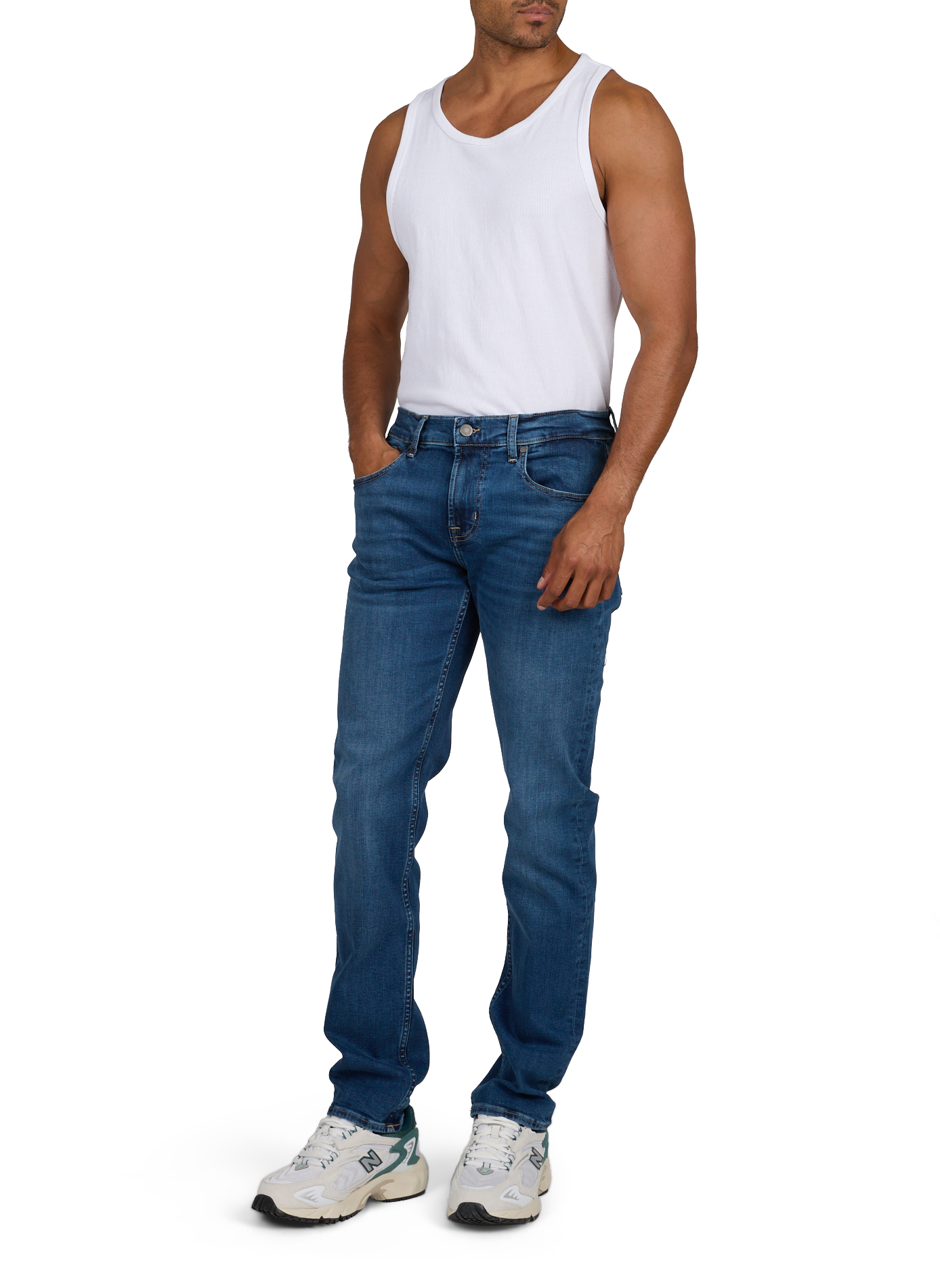 Gerader Jeans aus Baumwollmischung 7 FOR ALL MANKIND Blau