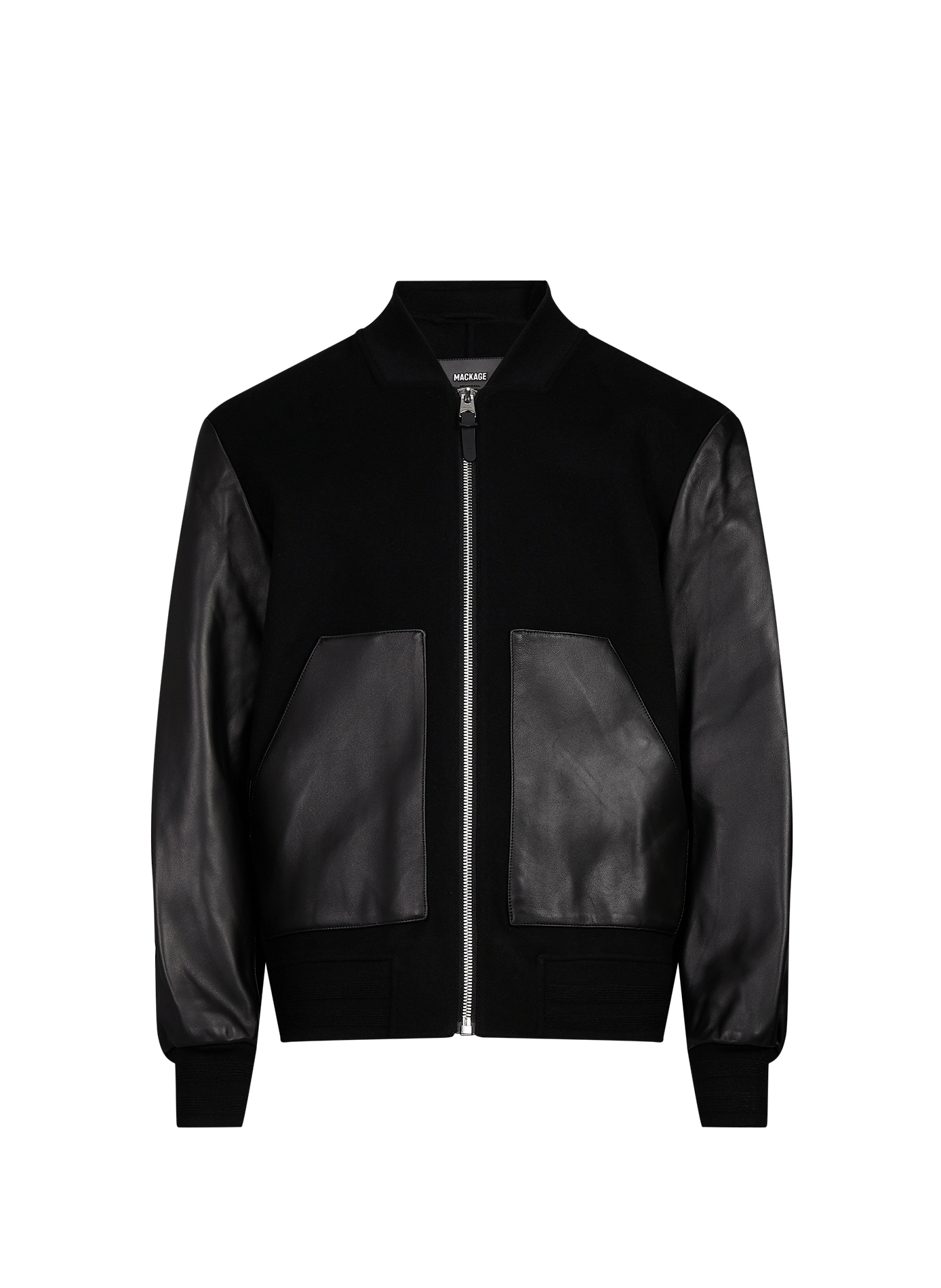 Veste col rond droite zippée MACKAGE Noir