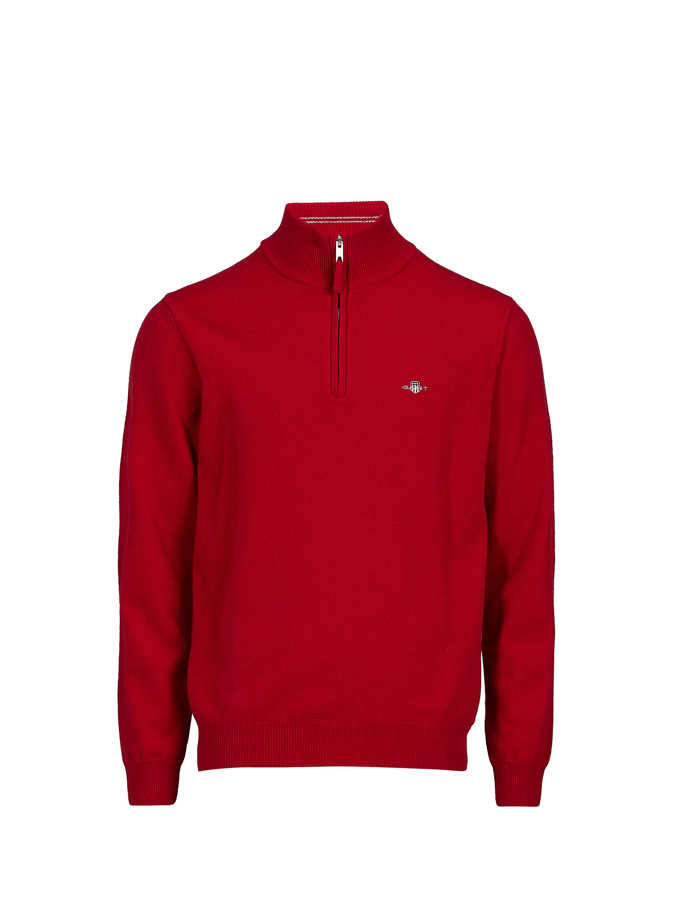 Zippered high neck wool sweater  Ruby red