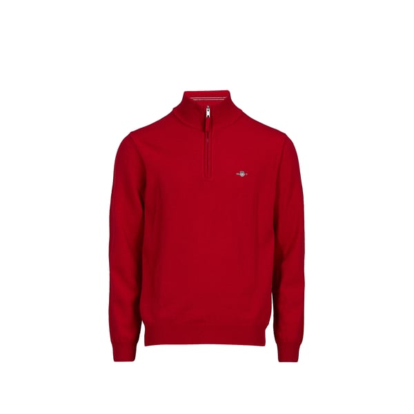Pull col montant zippé uni en laine Pull col montant zippé uni en laine