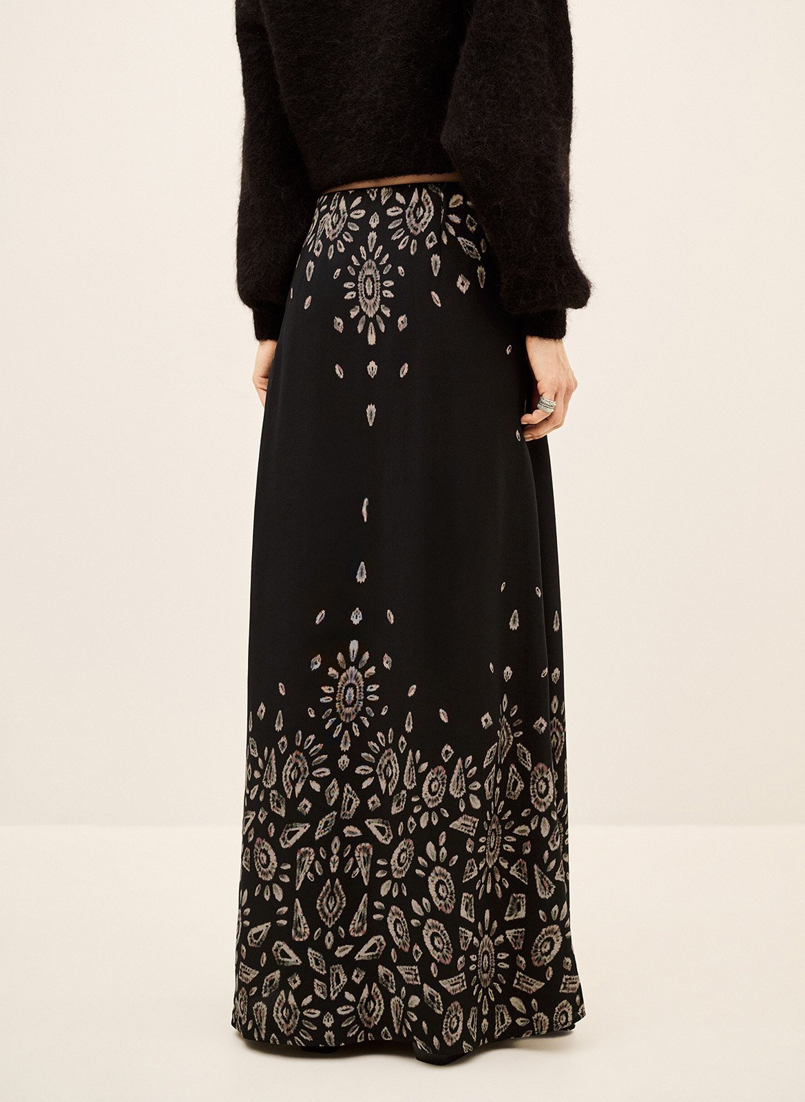 Lange rok met Banessa-print BA&SH Zwart