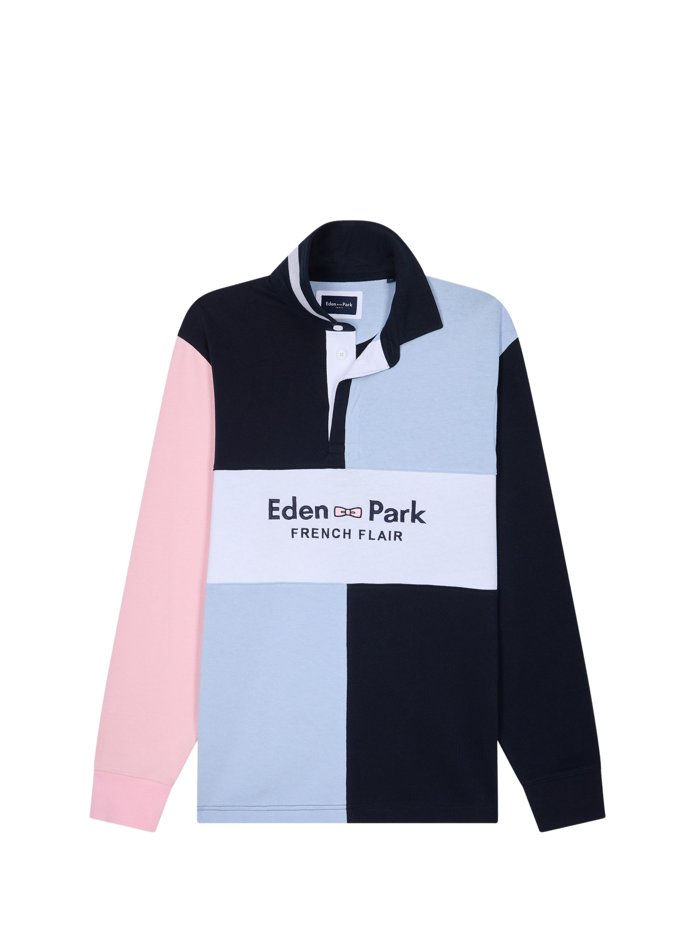 Polo color-block à logo en coton EDEN PARK Blau