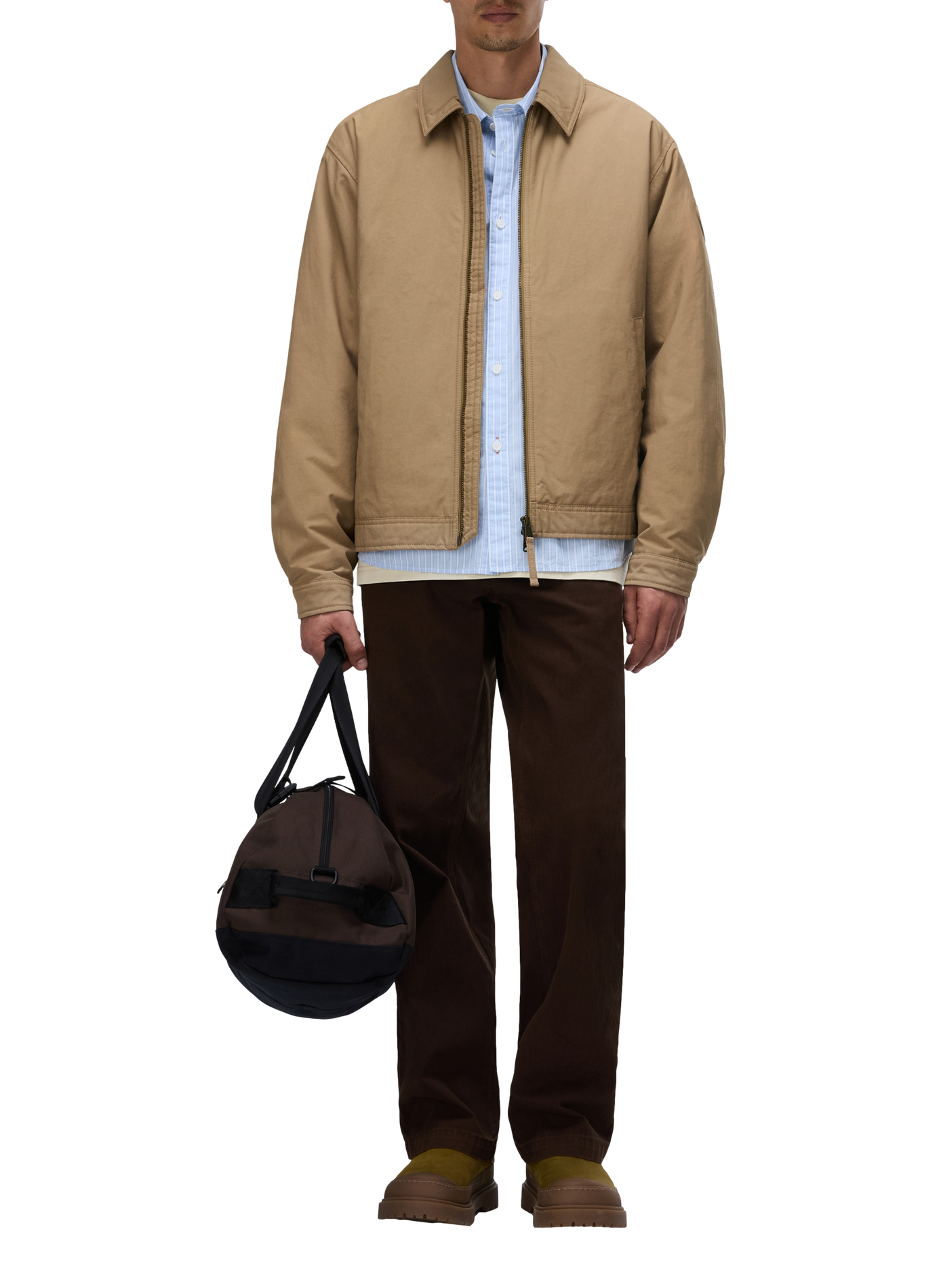 Classic straight solid color jacket with classic collar. NAPAPIJRI Brown