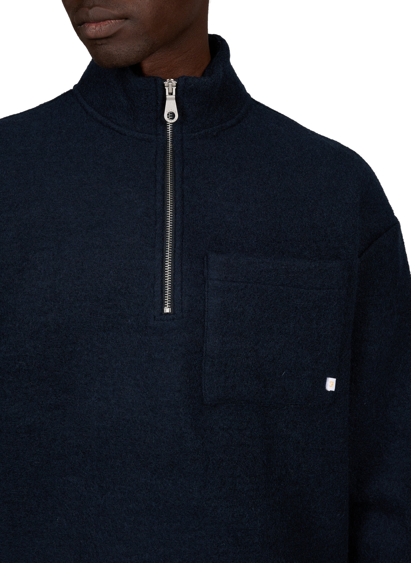 Rechte geribbelde wollen mix trui FARAH Blauw