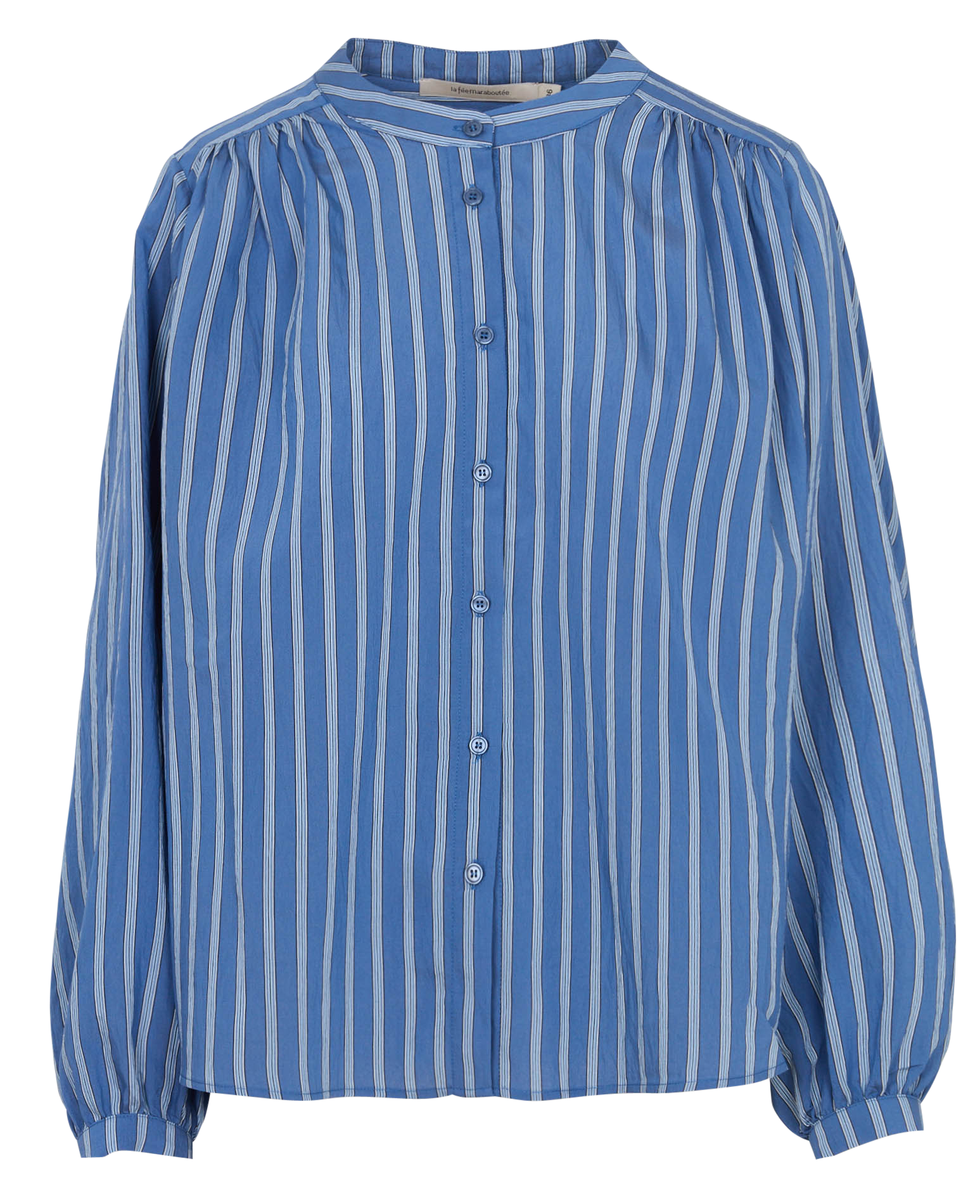 Gestreept overhemd met mao-kraag LA FEE MARABOUTEE Blauw