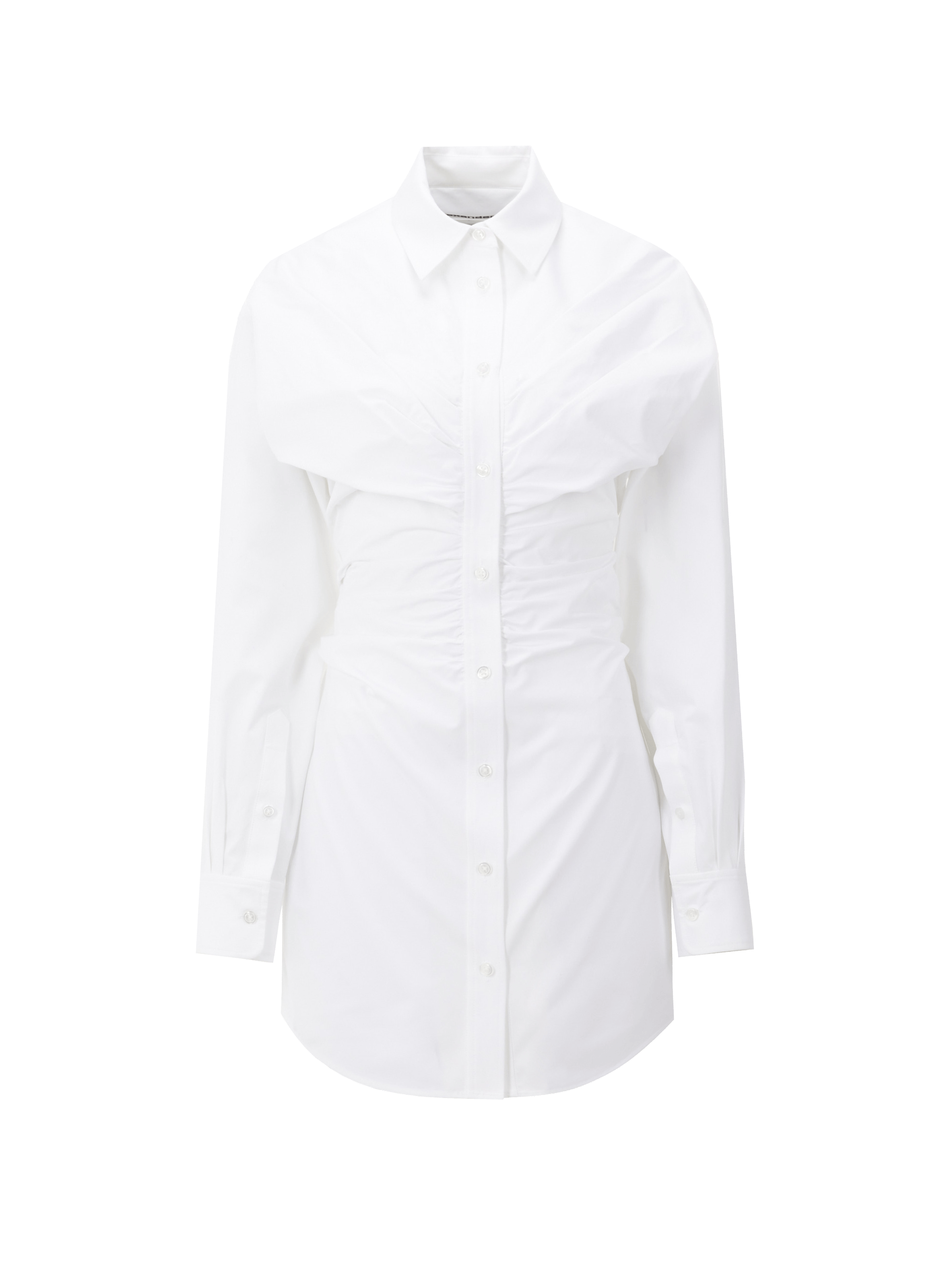 Robe chemise en popeline de coton ALEXANDER WANG Blanc
