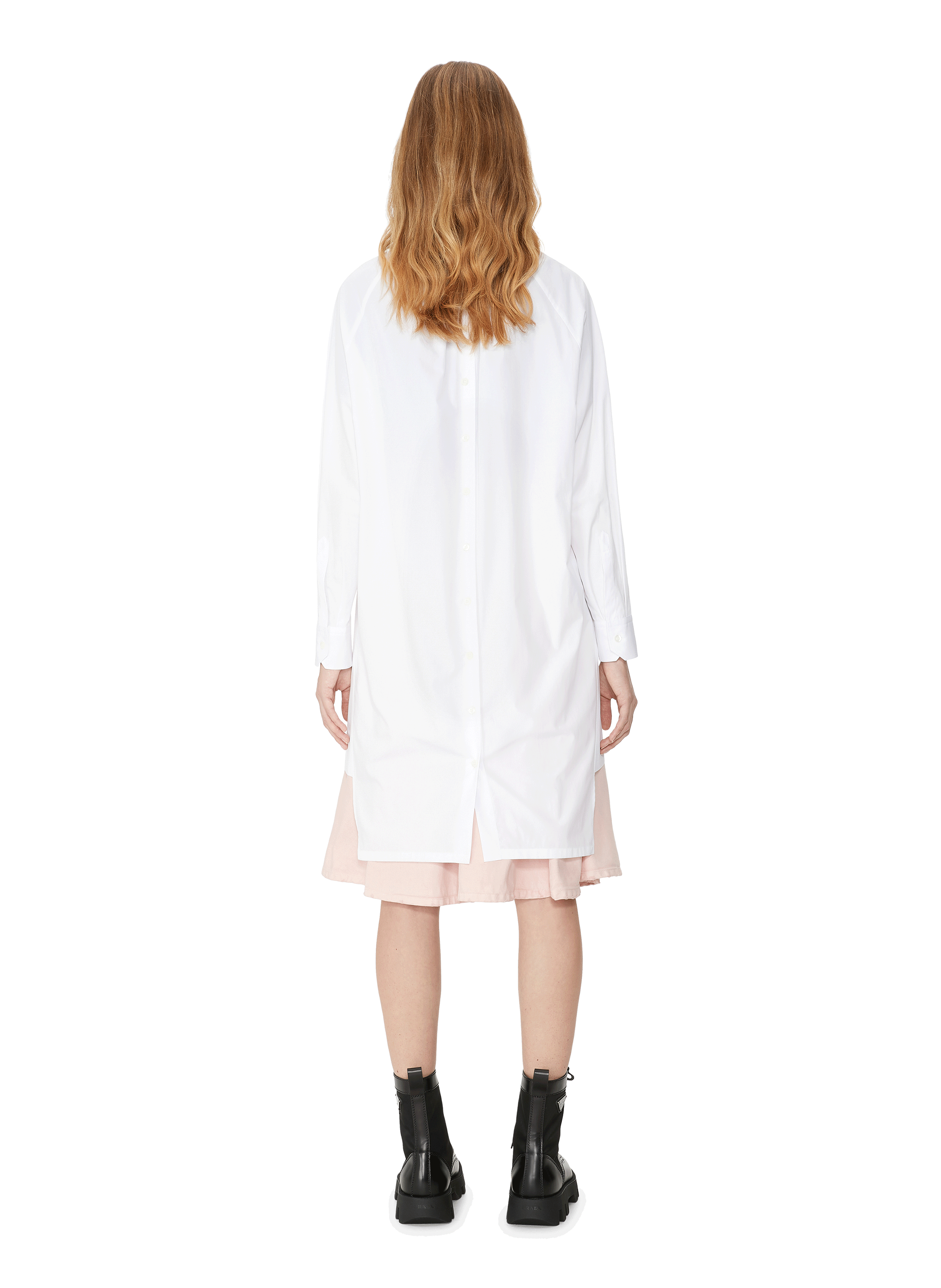 Embroidered cotton poplin Dress White