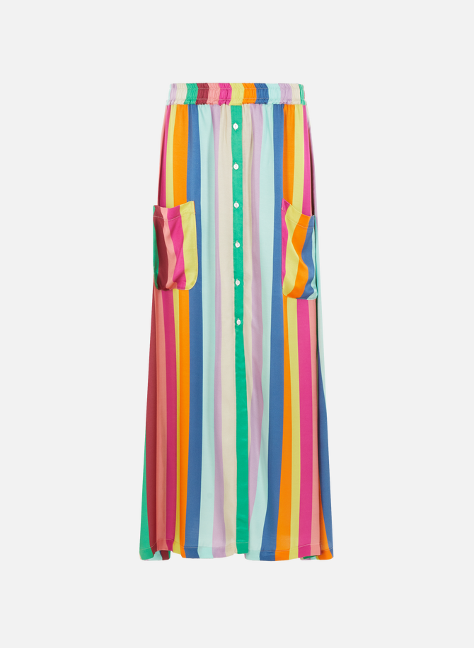 ALBERTINE striped midi skirt