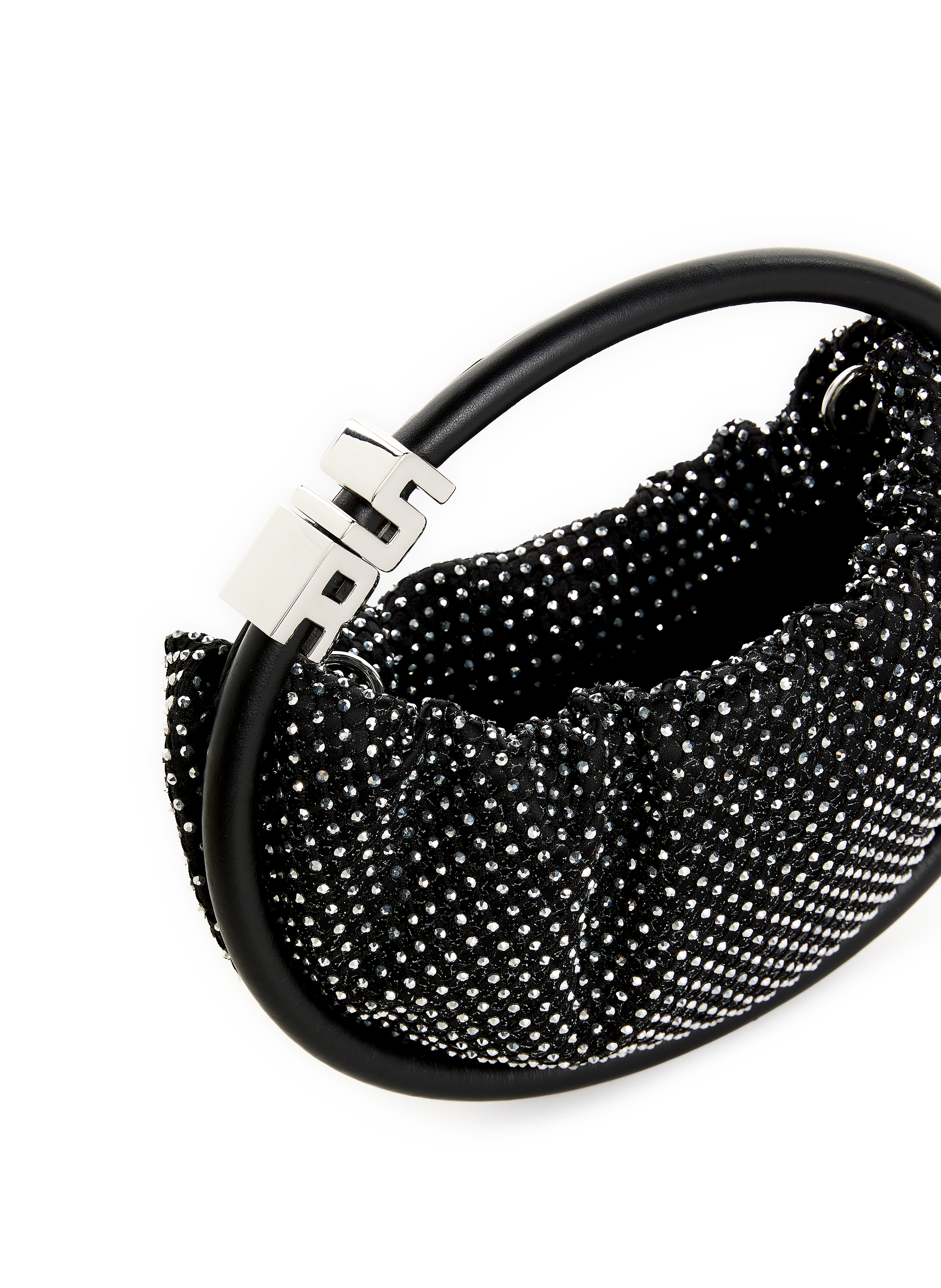 Domino mini handbag in rhinestone mesh SONIA RYKIEL Black