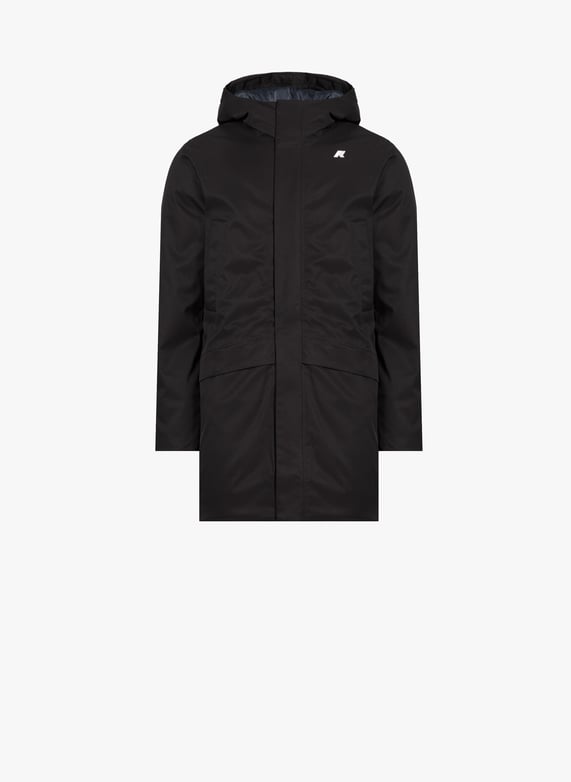 Parka droite à capuche | Noir by K-WAY Parka droite à capuche Noir
