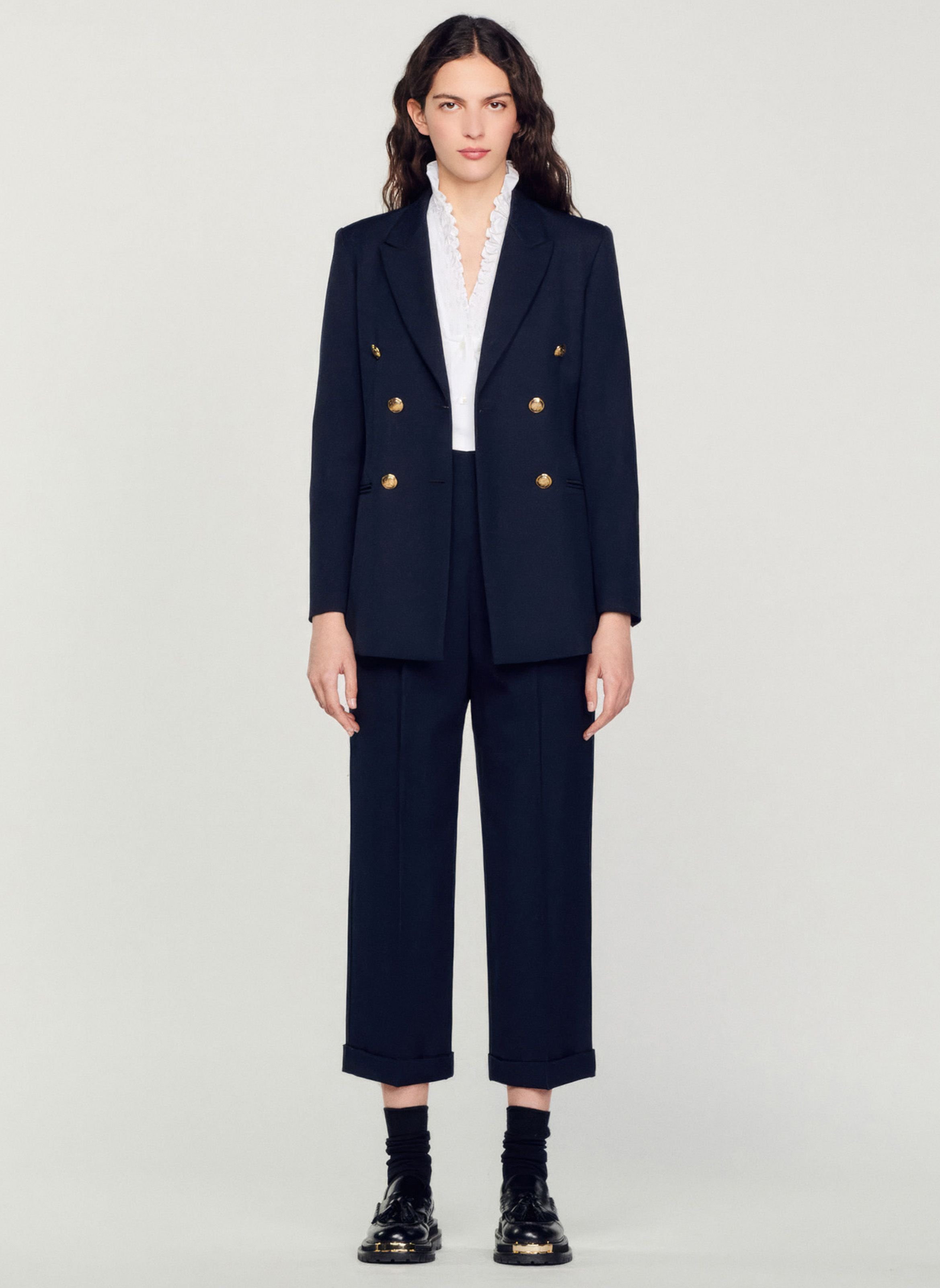 Veste col tailleur boutonnée SANDRO Bleu