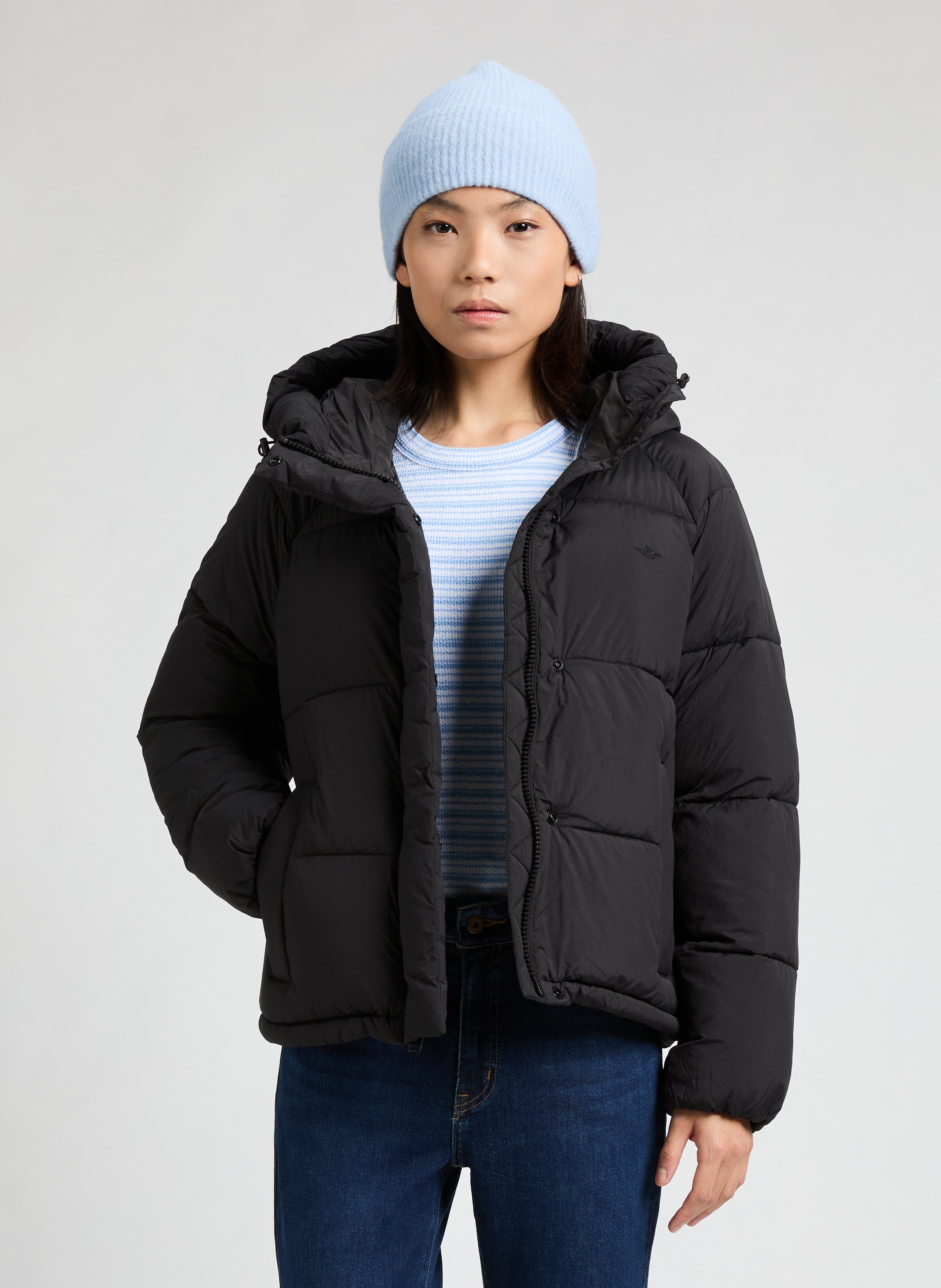 Black Hooded down jacket