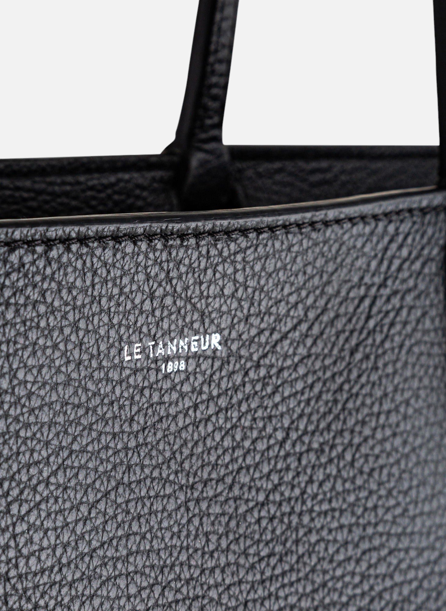 Grand sac cabas louise en cuir grainé LE TANNEUR Noir