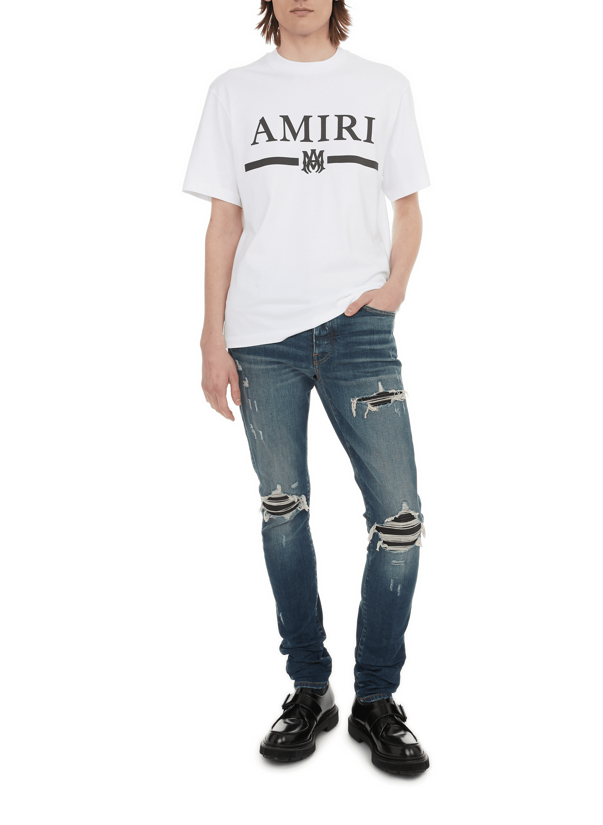 T-shirt logo en coton AMIRI White