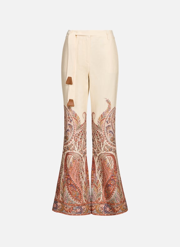 Pantalon en lin à motif Multicolore by ZIMMERMANN ZIMMERMANN Pantalon en lin à motif Multicolore