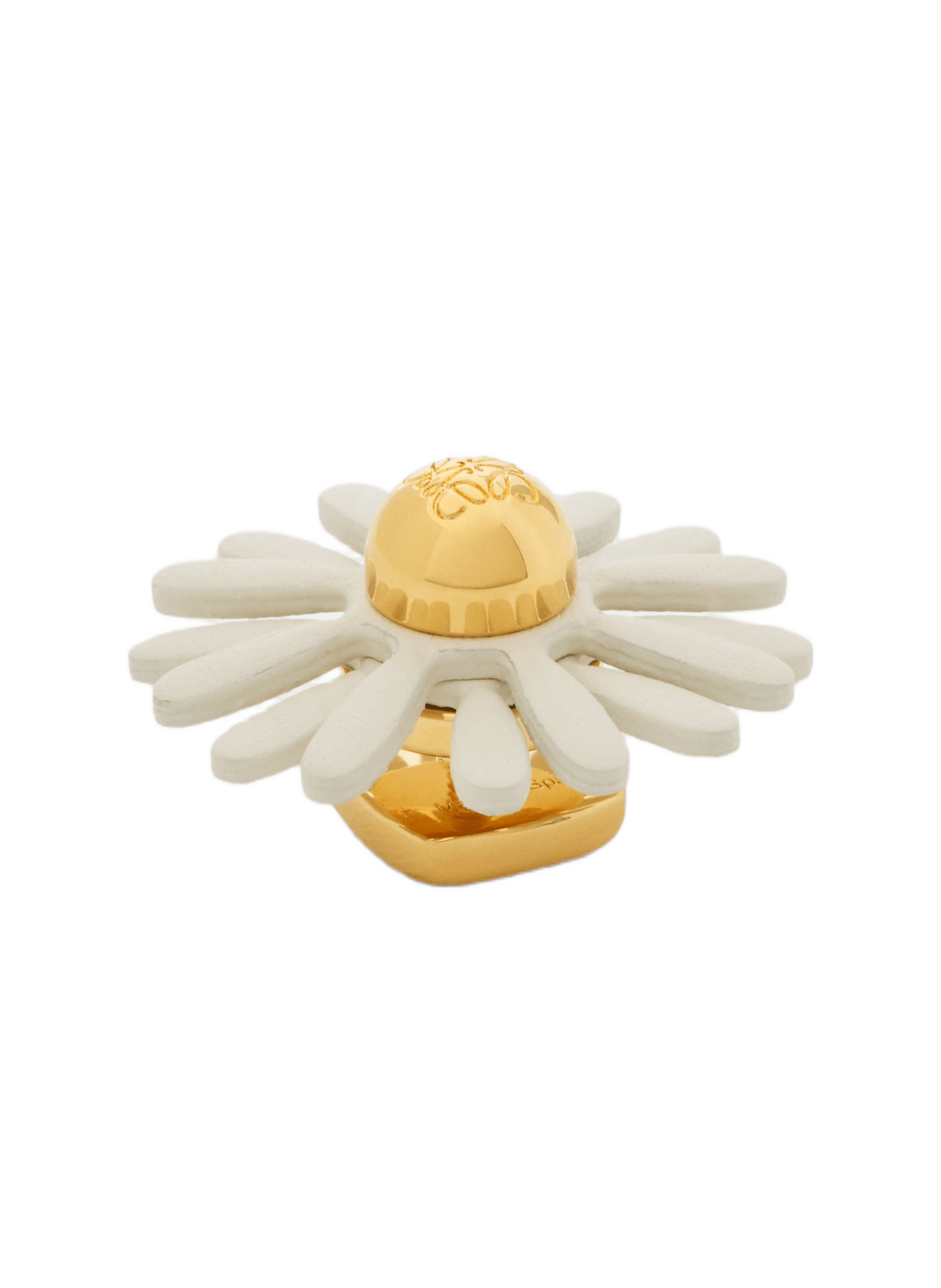 Broche fleur en cuir de veau LOEWE Blanc