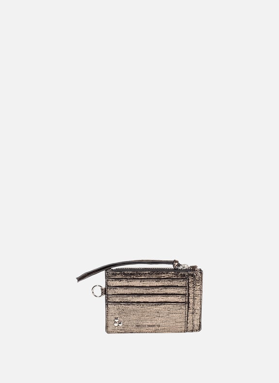 Lucky goat leather card holder Golden by JÉRÔME DREYFUSS JÉRÔME DREYFUSS Lucky goat leather card holder Golden