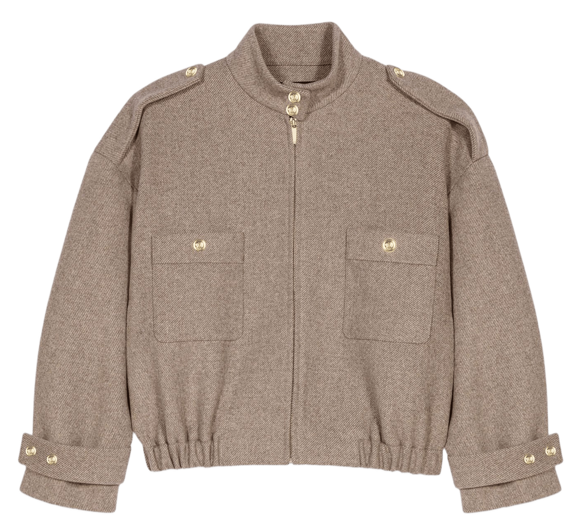 Blouson col montant en laine mélangée MAJE Beige