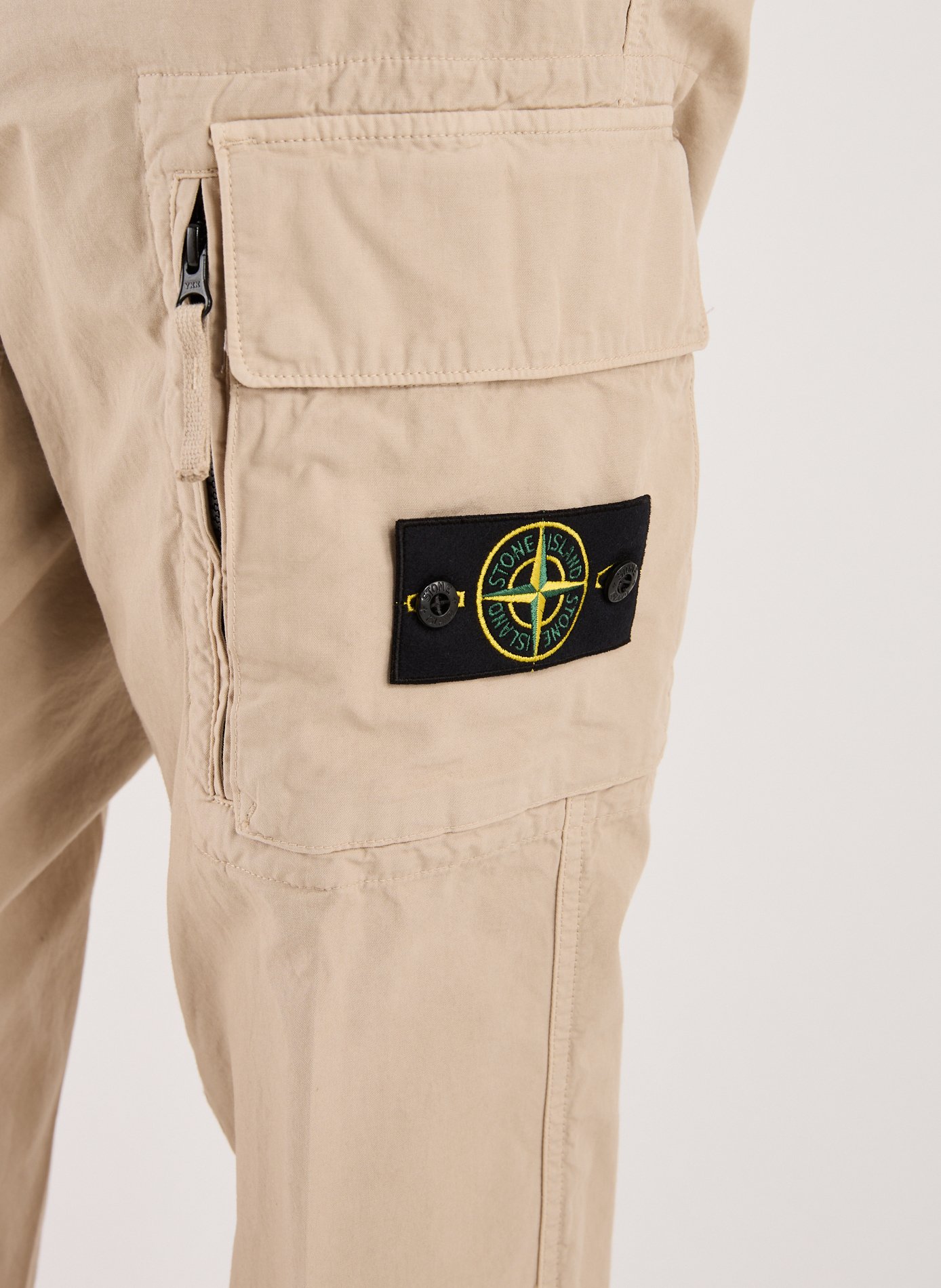 Solid cotton cargo pants STONE ISLAND Beige