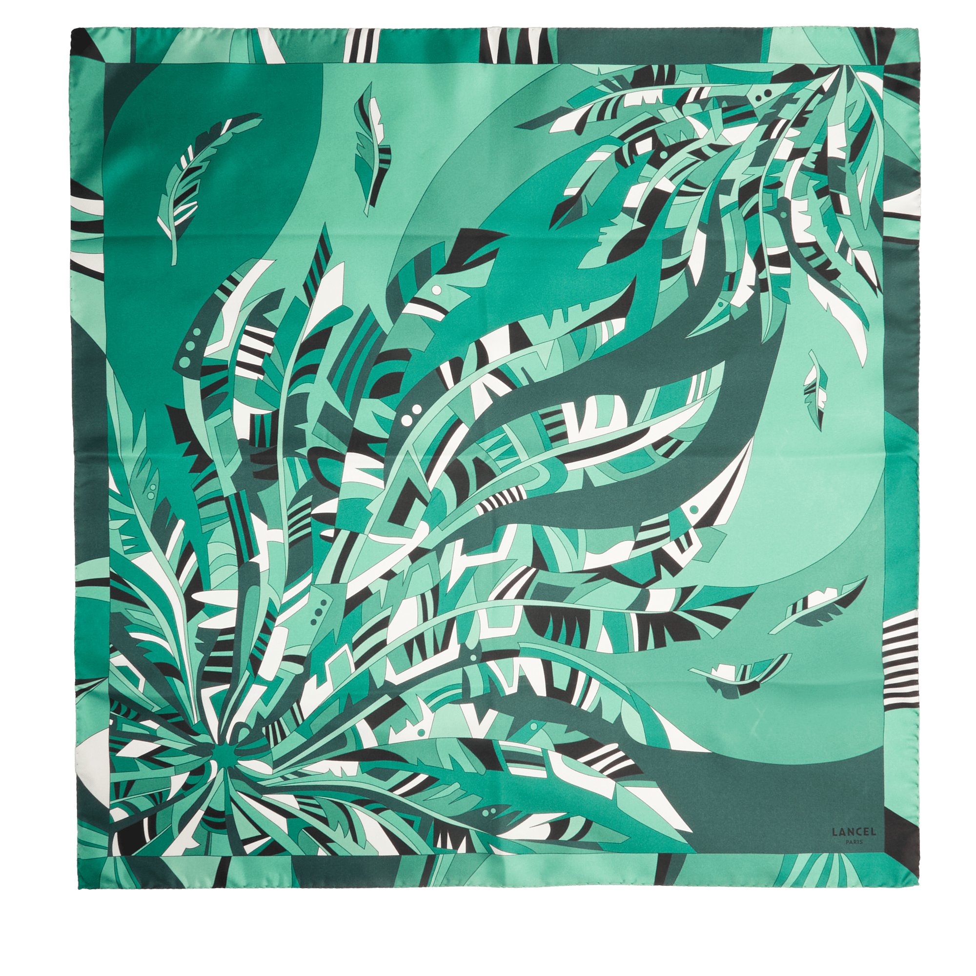 LANCEL Carré de soie - arabesque pattern Vert