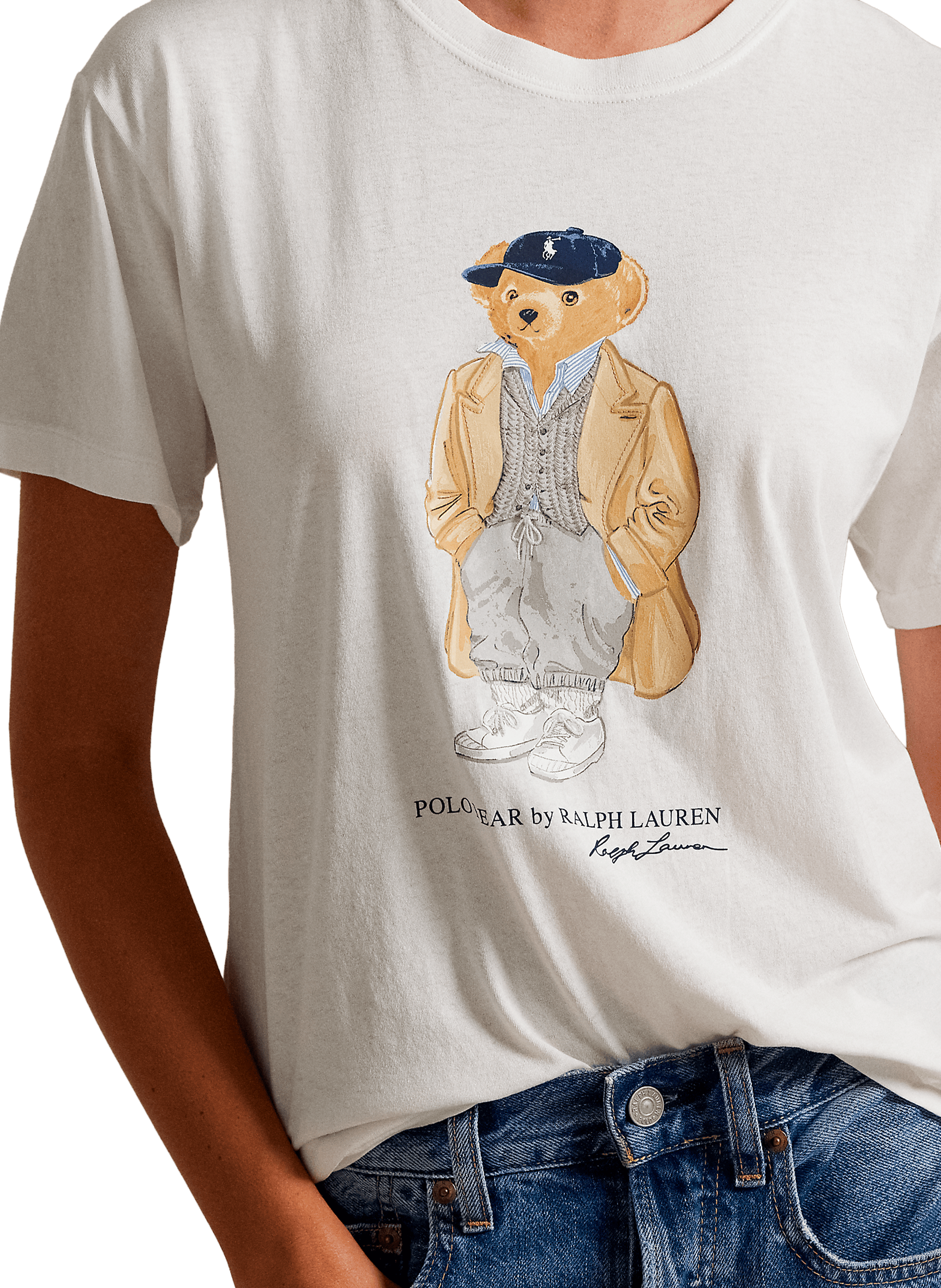 T-shirt col rond en coton POLO RALPH LAUREN Blanc