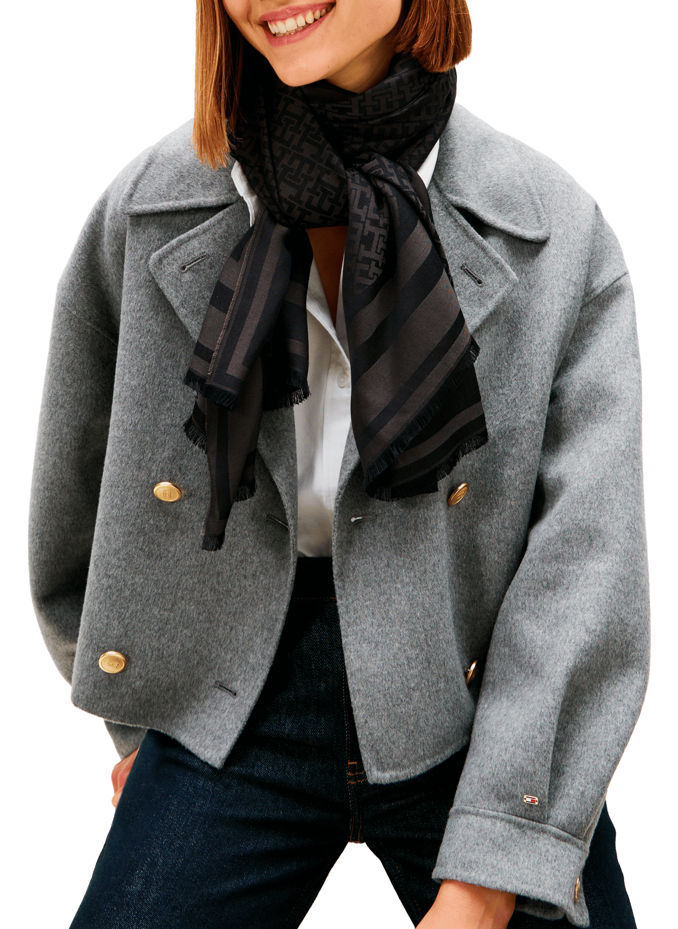 Foulard finition frangée TOMMY HILFIGER Noir