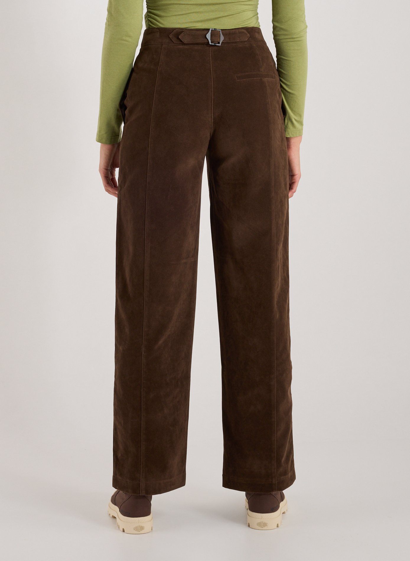 Pantalon large texturé TOPSHOP Marron