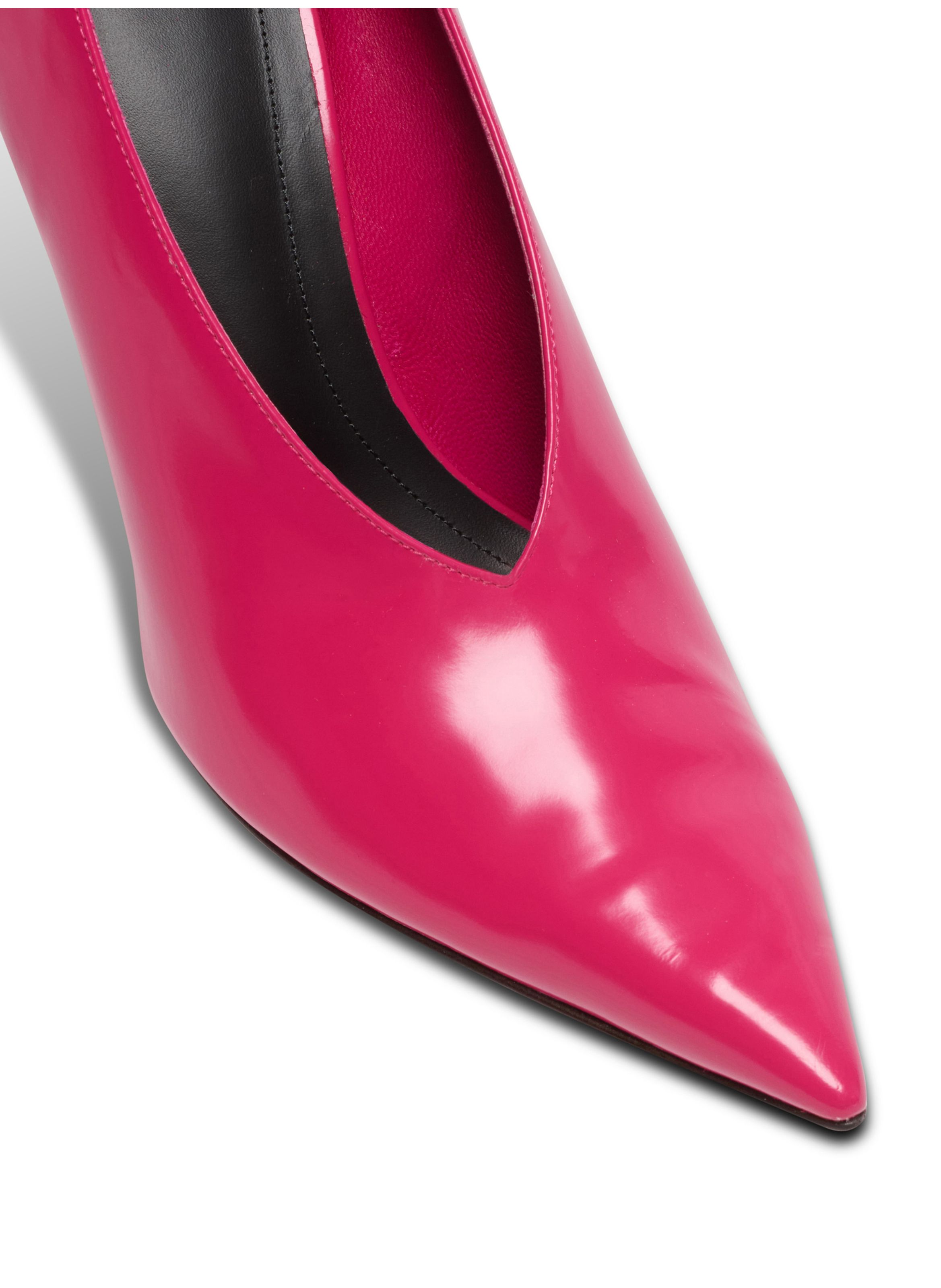 Escarpins wedge en cuir d’agneau brillant BALMAIN Rose