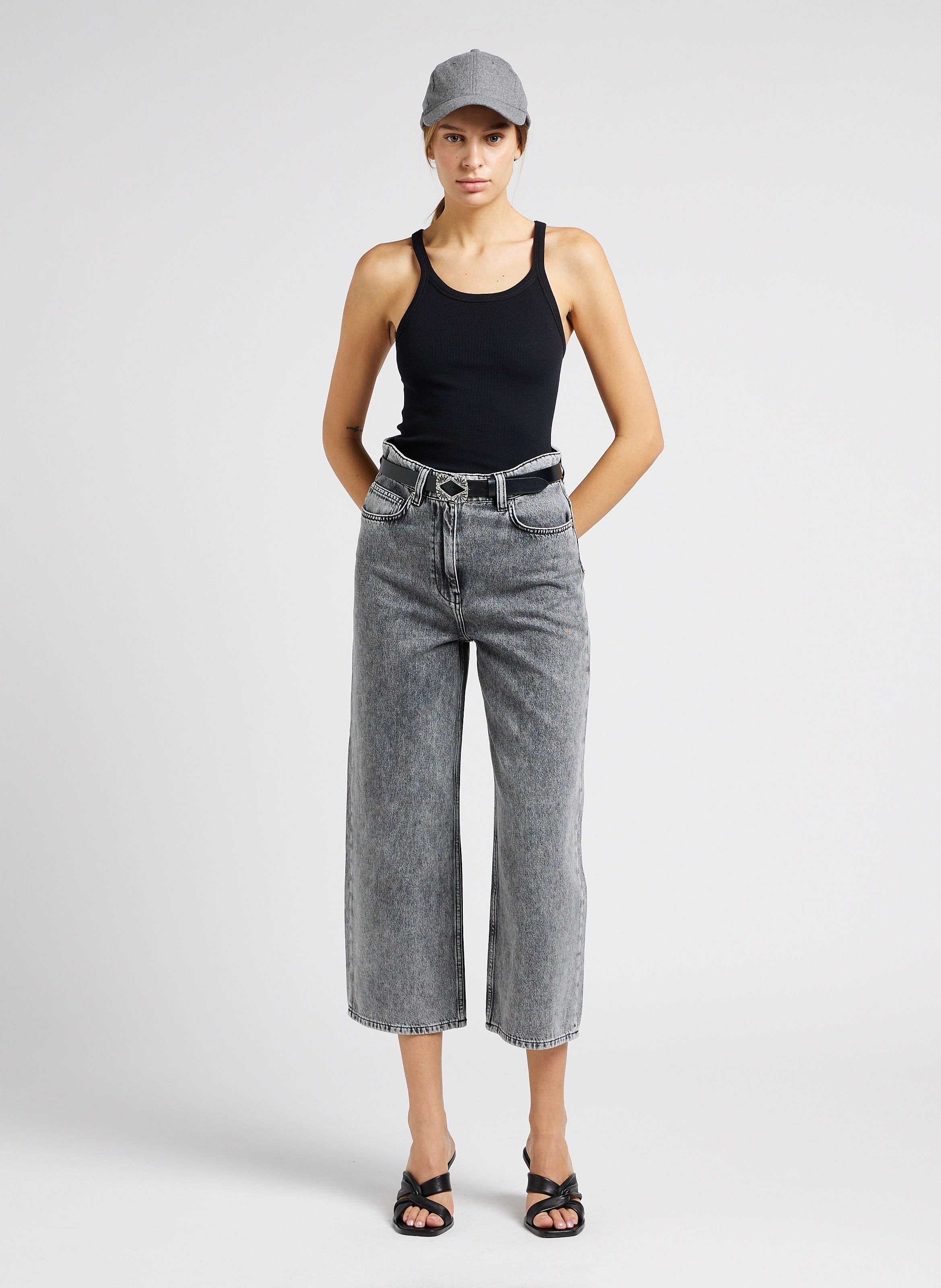 Débardeur col rond en coton mélangé palisso IRO Noir