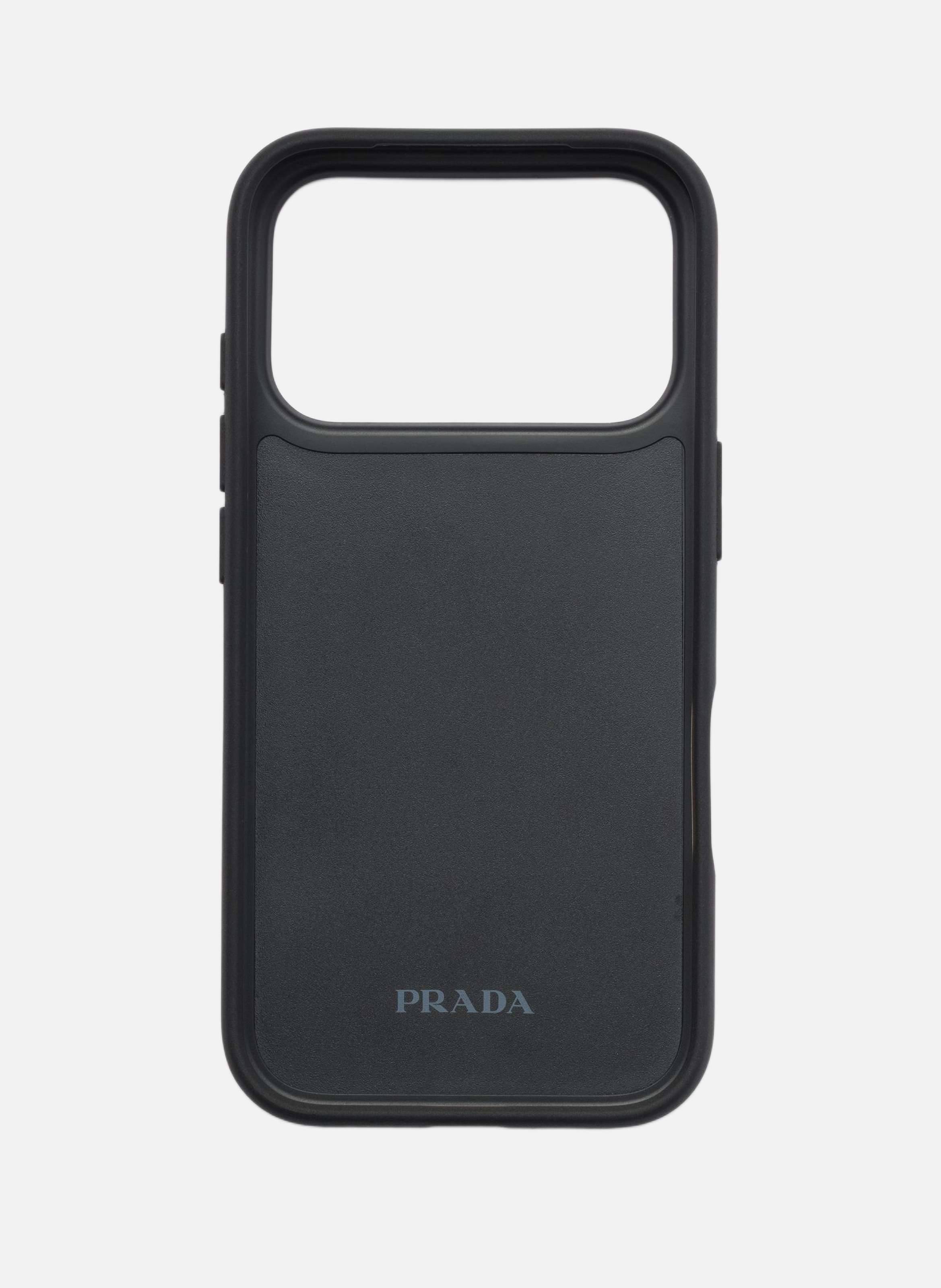 Coque pour iphone 17 pro en cuir saffiano PRADA Noir