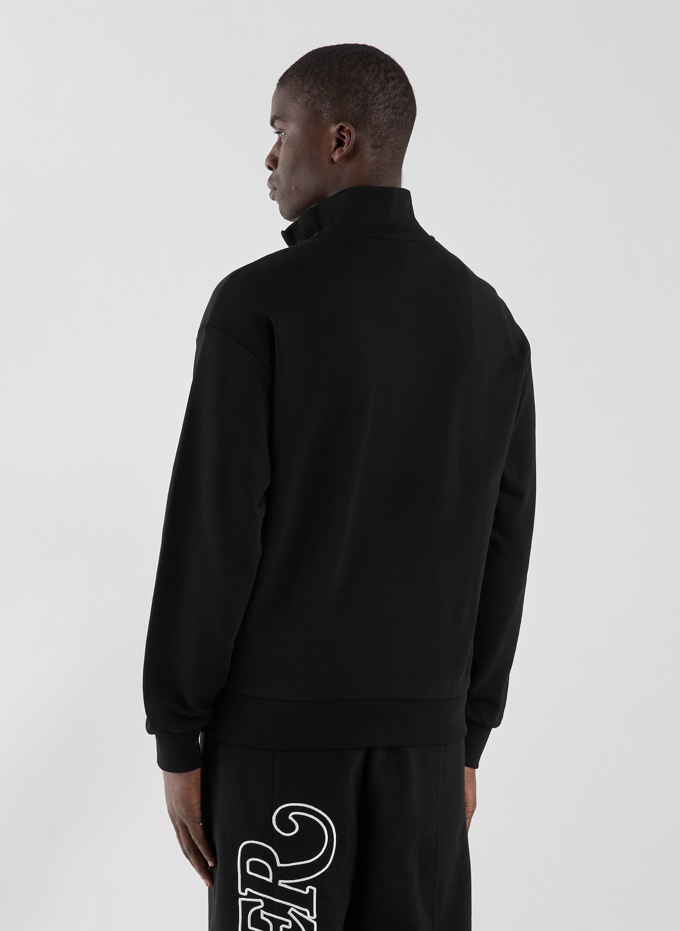 Cotton zip-up sweatshirt HUGO BLUE Black