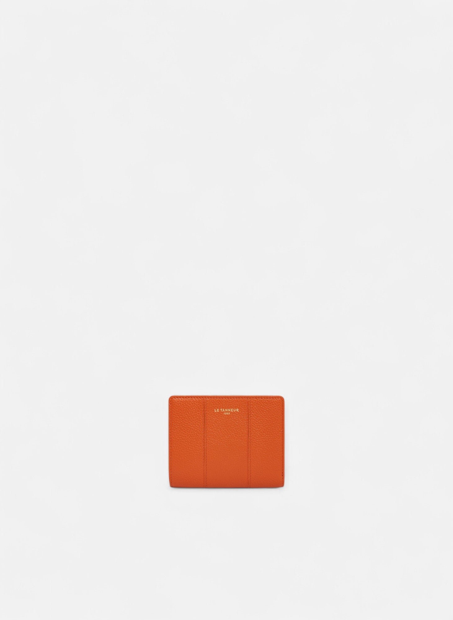 Petit portefeuille juliette en cuir grainé OrangeLE TANNEUR
