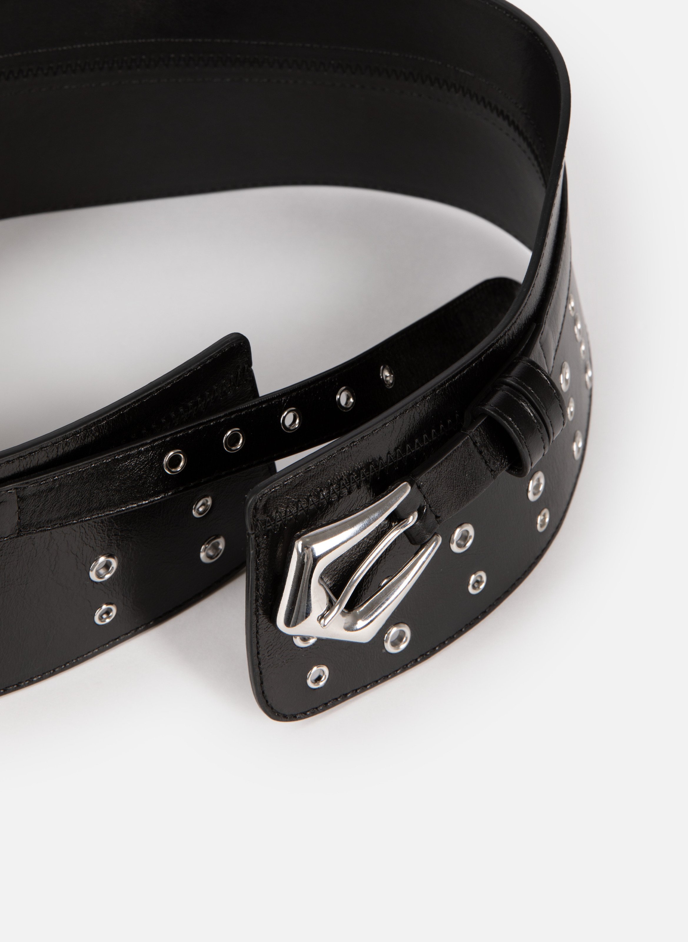 Ceinture corset en cuir avec œillets THE KOOPLES Noir