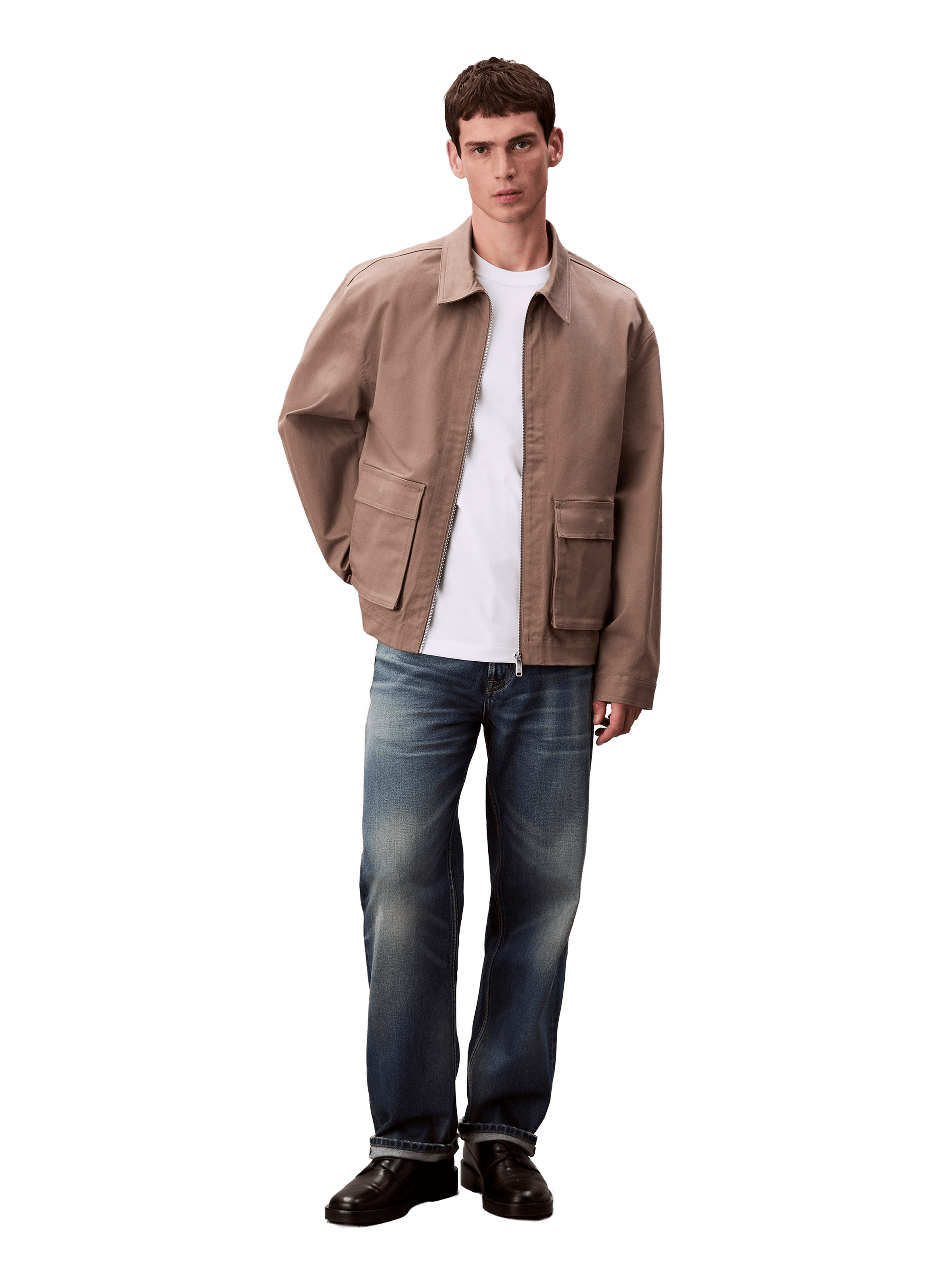 Cotton blend Jacket CALVIN KLEIN Brown