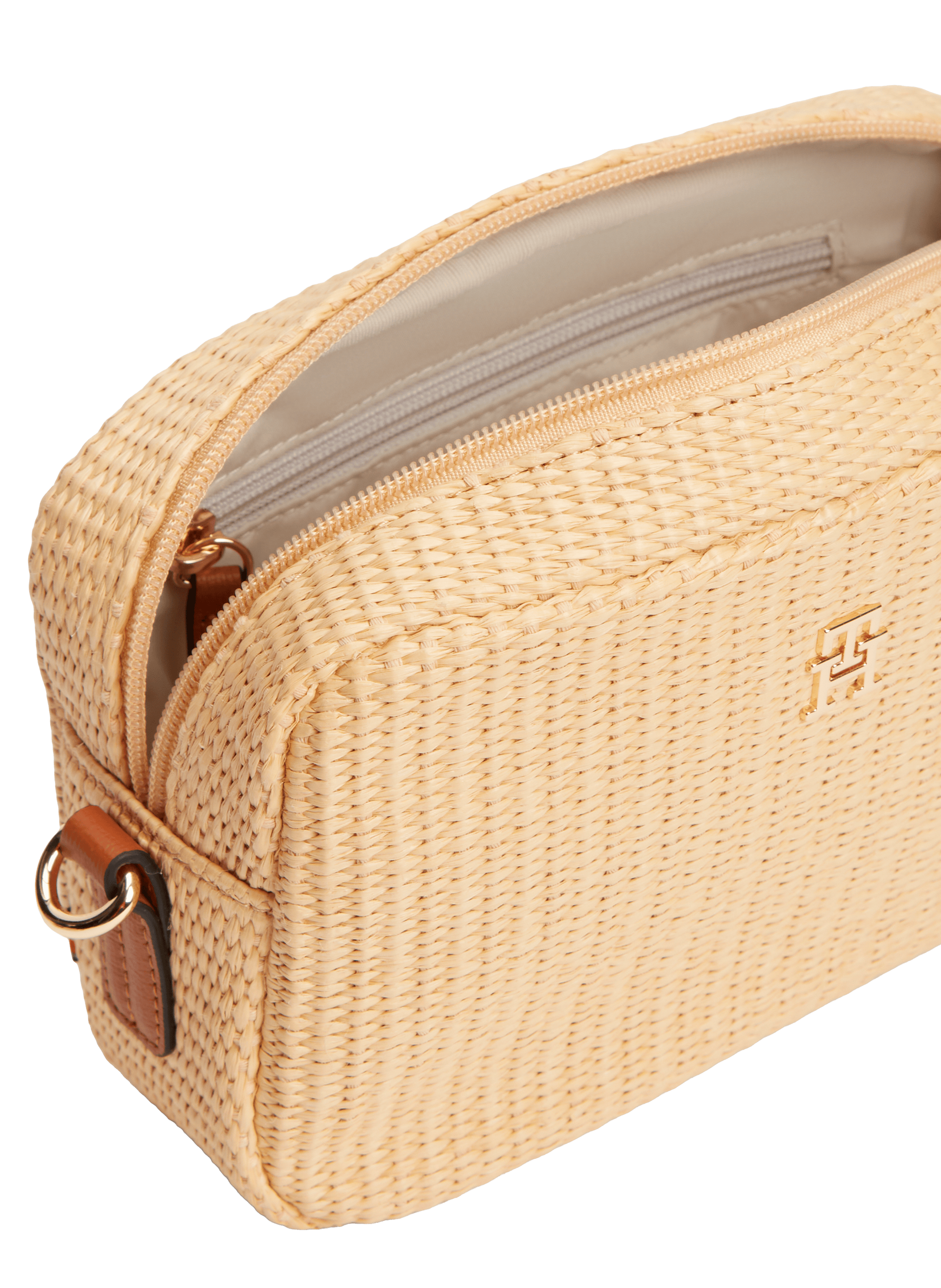 Sac bandouière tressé TOMMY HILFIGER Marron