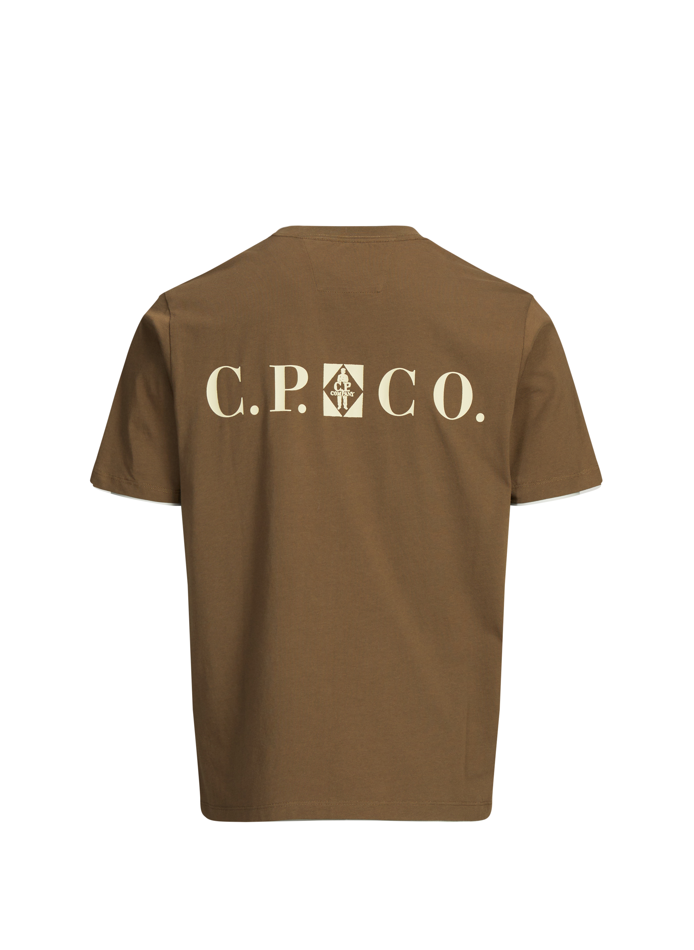 T-shirt à logo en coton CP COMPANY Kaki